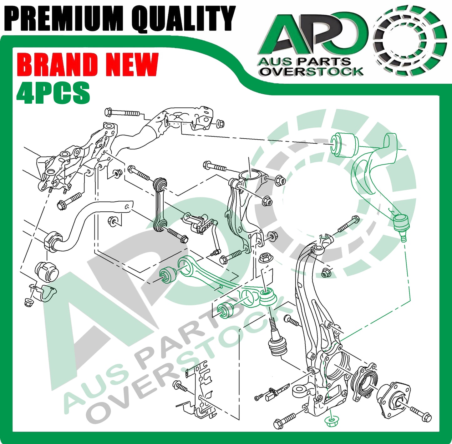 4PCS Front Lower Right Left Control Arms & Ball Joints Audi A5 S5 F53 F5A F57
