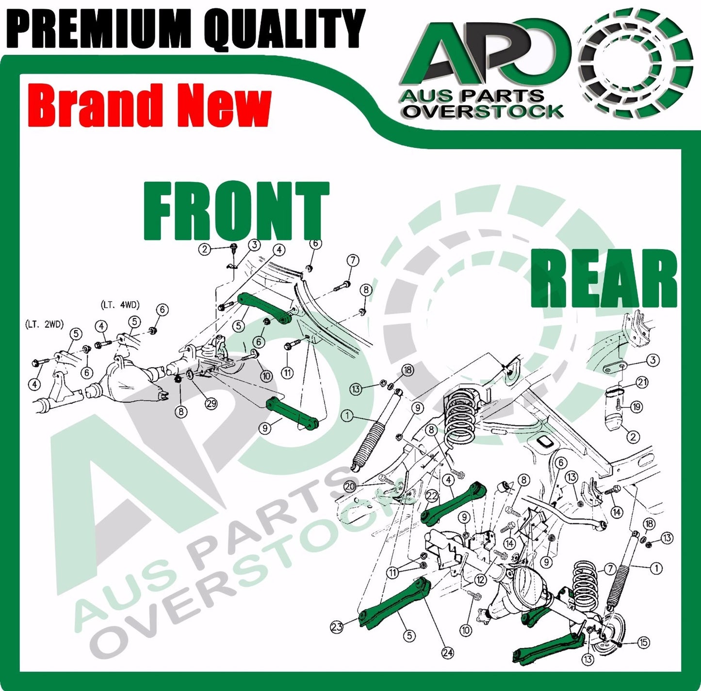 Rear Front Lower Upper Left Right Control Arms For JEEP GRAND CHEROKEE ZG 8PCS