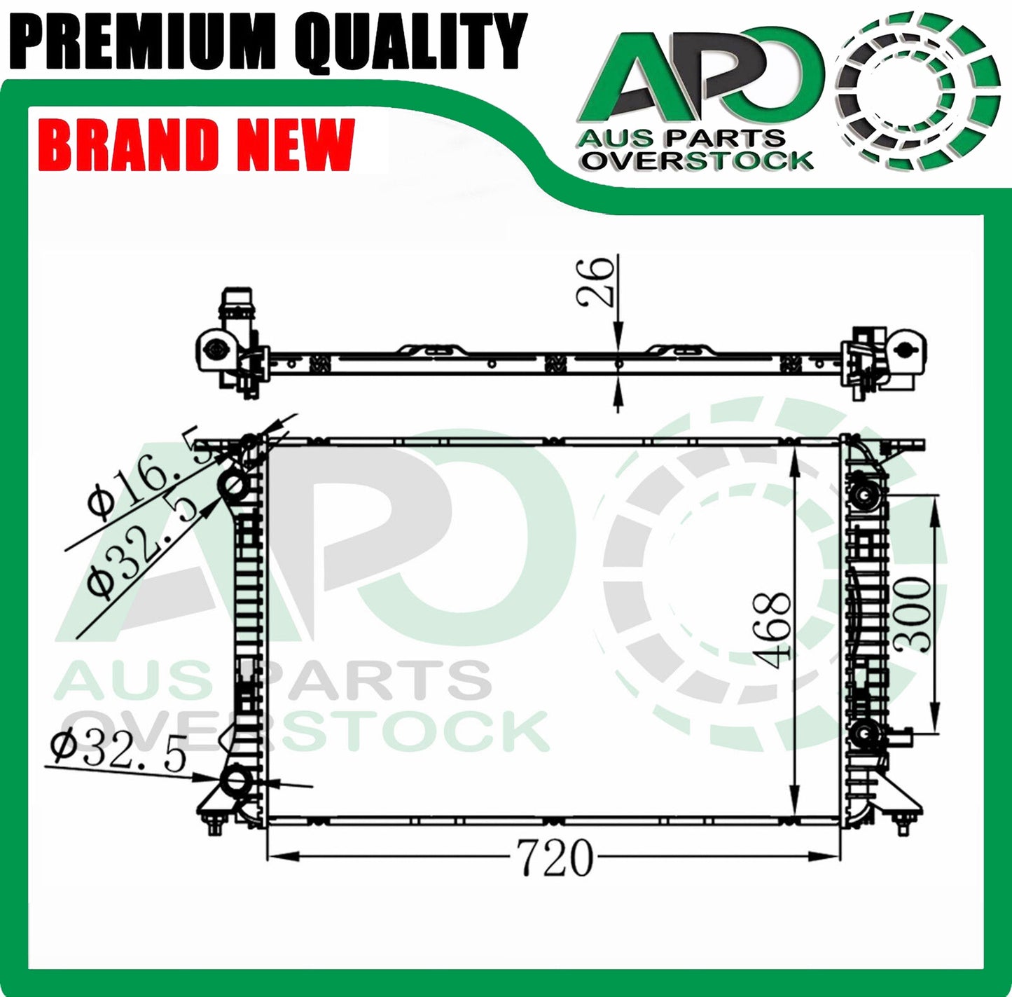 Radiator For AUDI A4 S4 B8 1.8T 2.0T 2.0TD Petrol / Diesel 2007-On