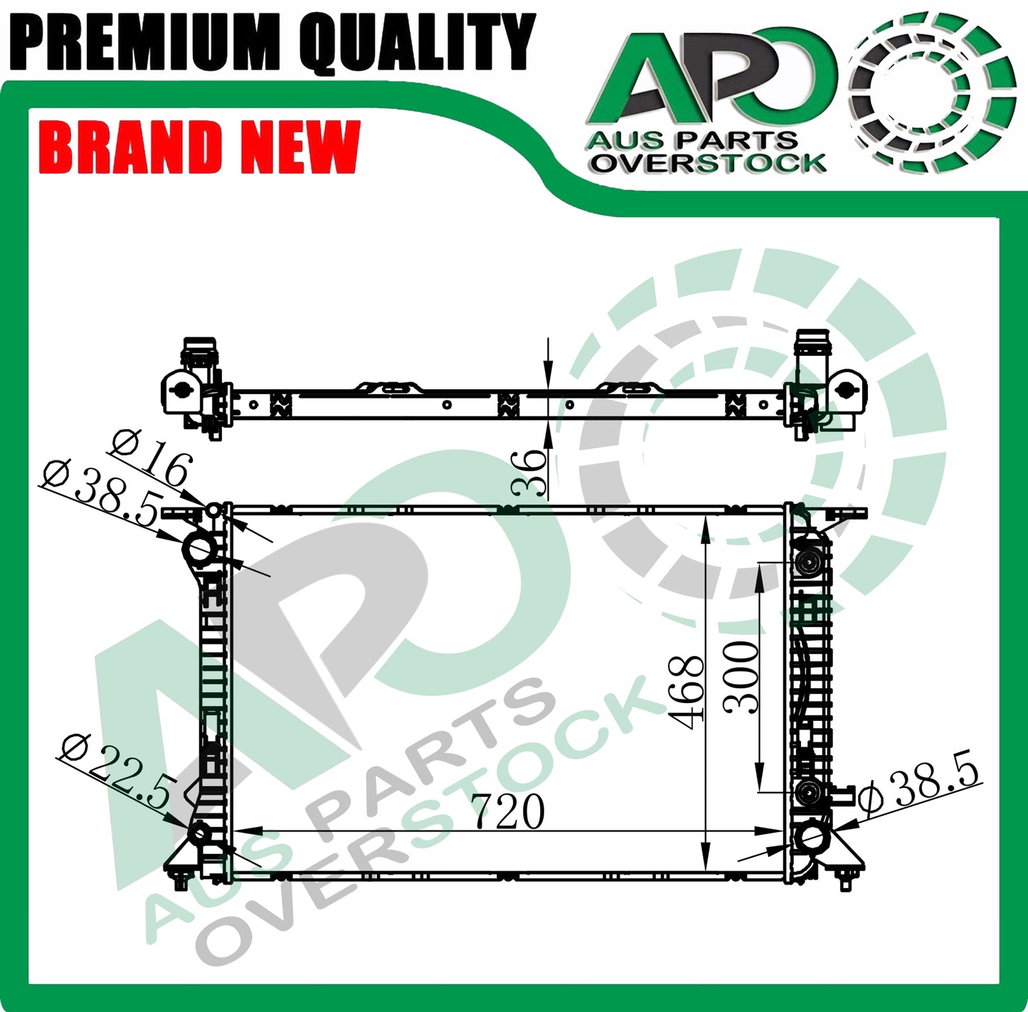Radiator For PORSHE MACAN 3.0T 3.6T Petrol / 3.0TDi Diesel 2014-On