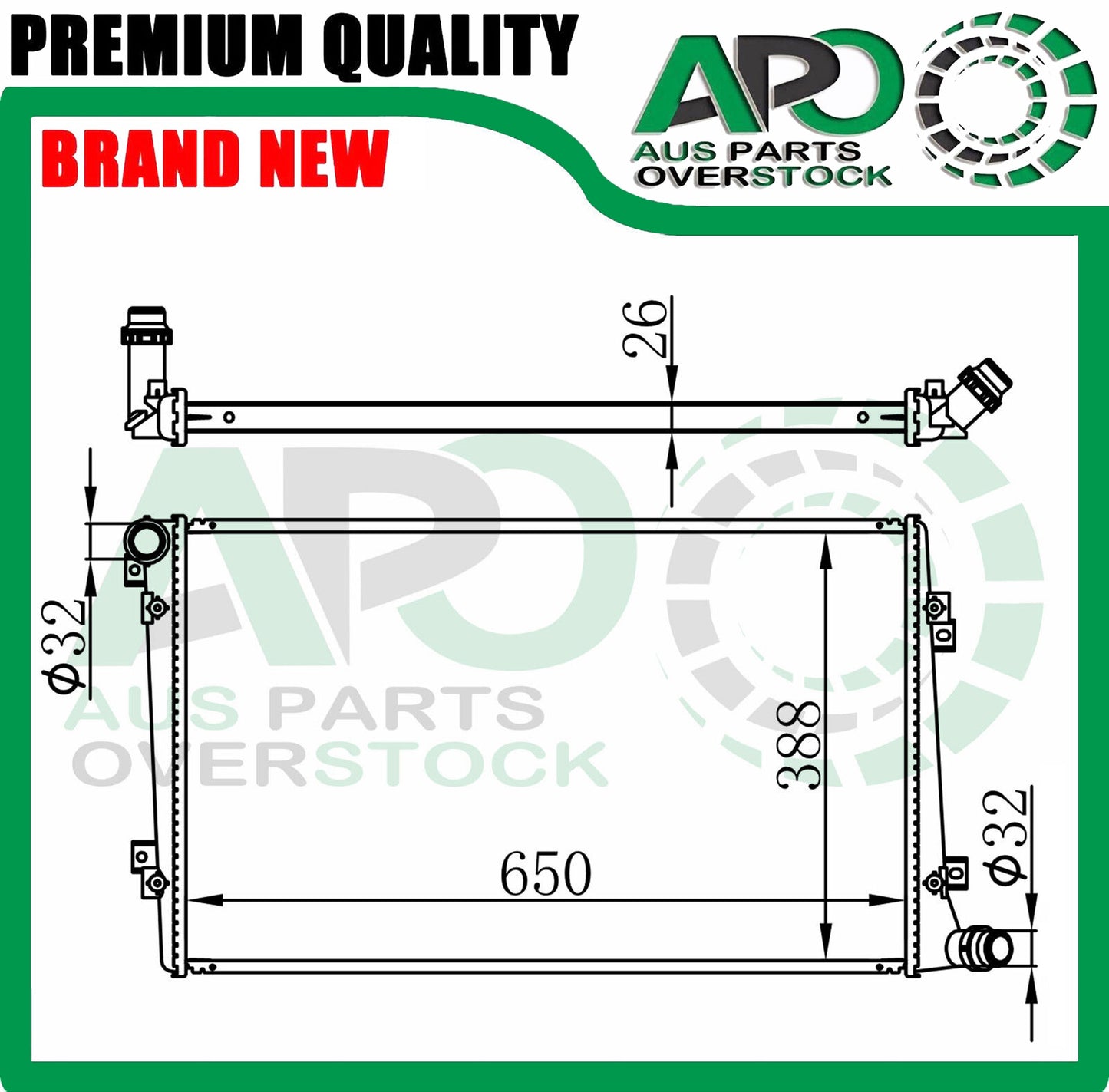 Radiator For VOLKSWAGEN PASSAT B6 3C2 3C5 1.9TDi Turbo Diesel 2005-On