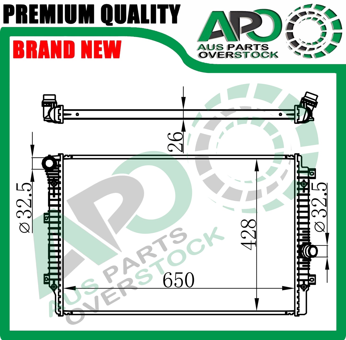 Radiator For VOLKSWAGEN CC 2.0TDI Diesel Auto Manual 5/2015-12/2016