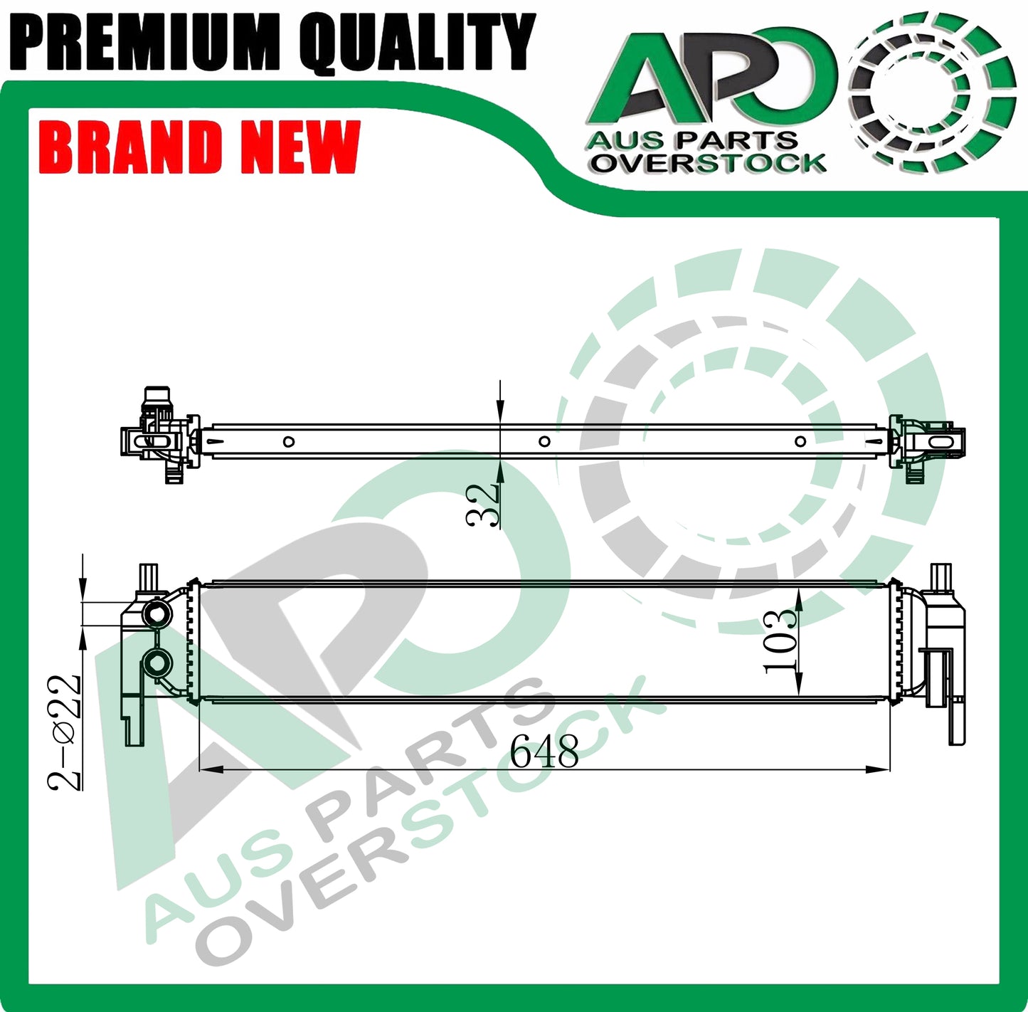 Radiator for water cooled intercooler VOLKSWAGEN GOLF Mk7 5G 1.2TFSI 1.6TDI