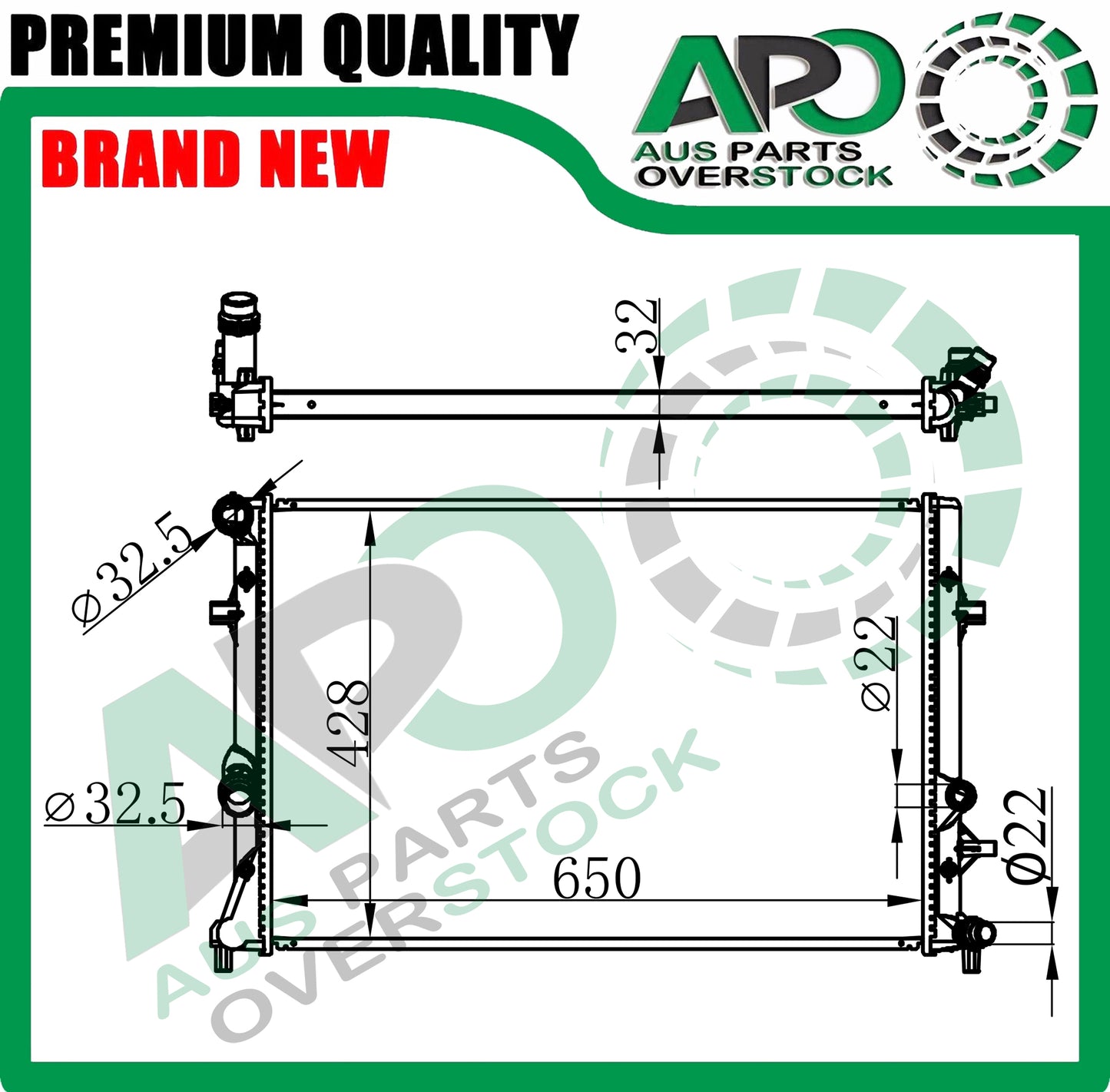 Radiator For VOLKSWAGEN GOLF Mk6 1.2 TSI Petrol 5/2010-11/2012