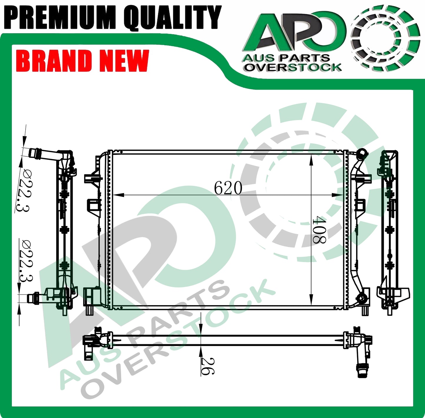 RADIATOR FOR WATER COOLED INTERCOOLER FIT VOLKSWAGEN CADDY 5 SB