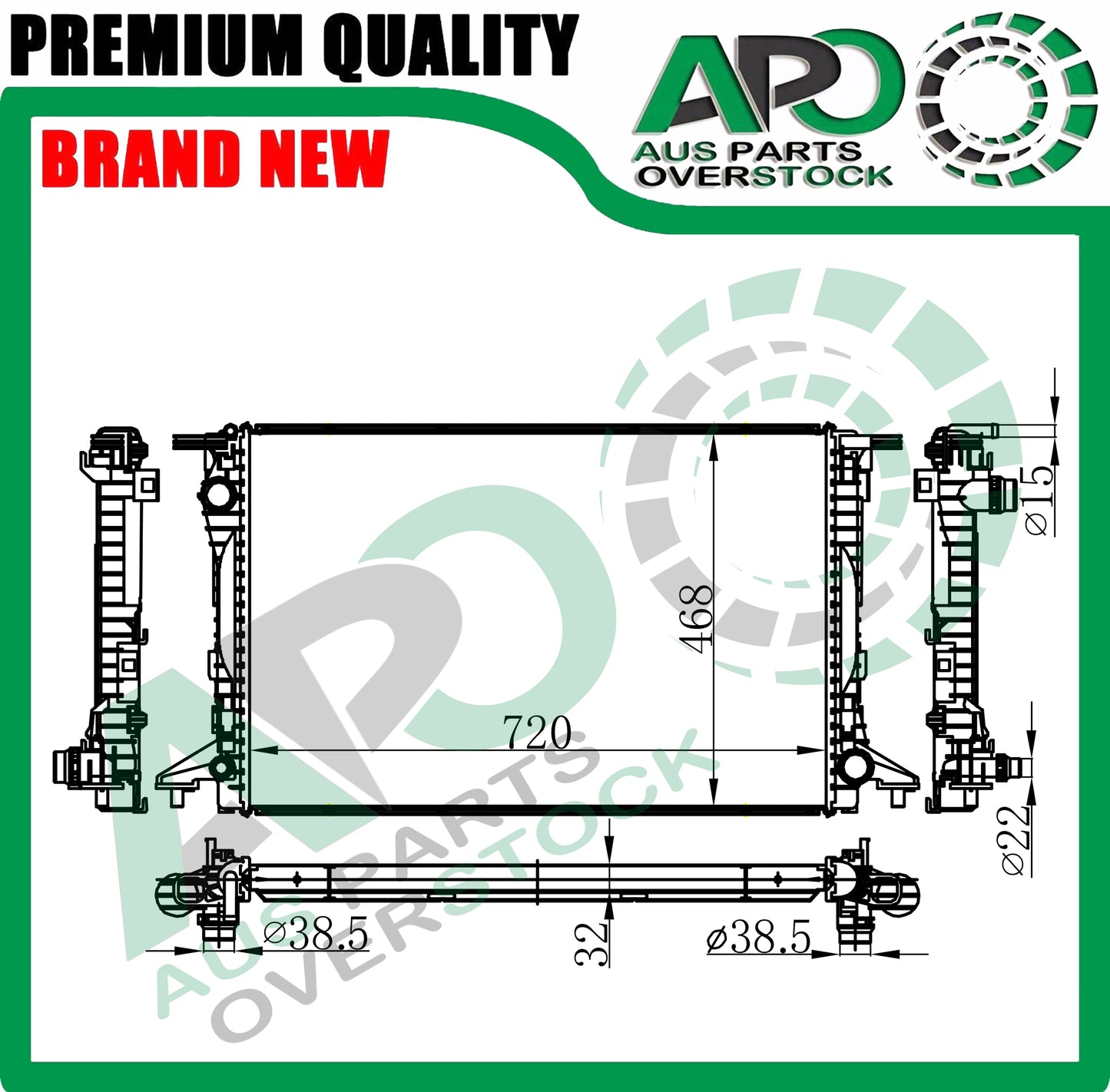 Radiator For AUDI A4 S4 RS4 B8 2.9TFSI 3.0TFSI Petrol / 3.0TDI Diesel 5/2015-On