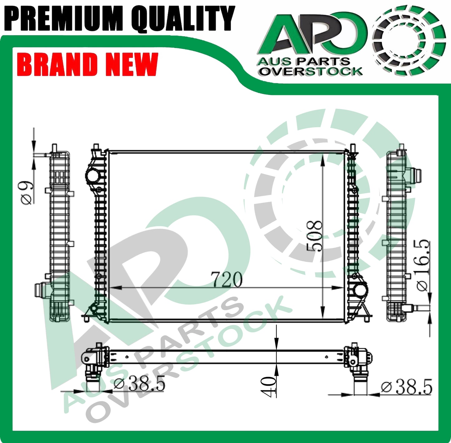 Radiator For BENTLEY Continental Flying Spur W12 6.0L 2011-2023