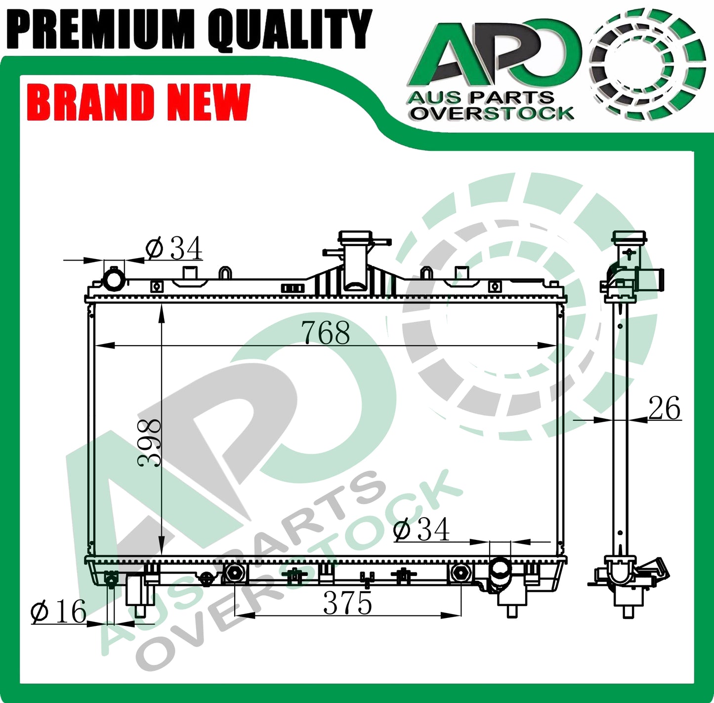 Radiator For CHEVROLET CAMARO 6.2L 7.0L V8 Auto Manual 2012-2015