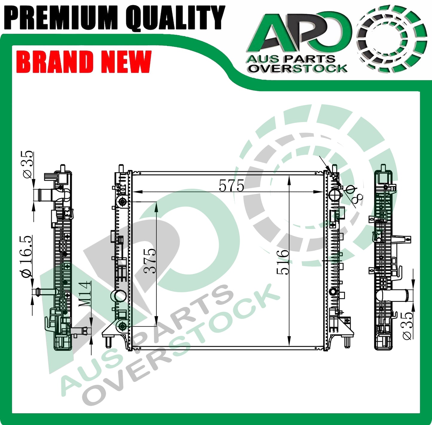 Radiator For CHEVROLET CAMARO 3.6L V6, 6.2L V8 2016-On