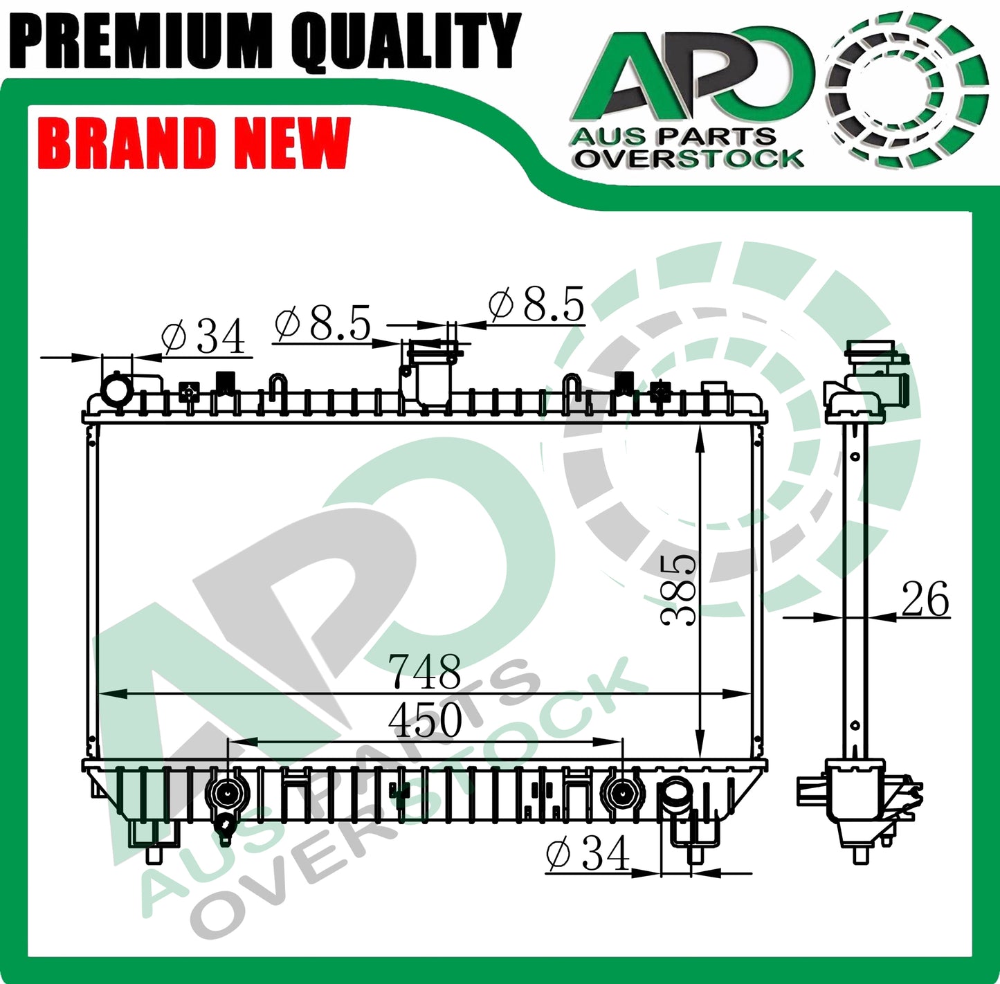 Radiator For CHEVROLET CAMARO 6.2L V8 Auto Manual 2010-2011