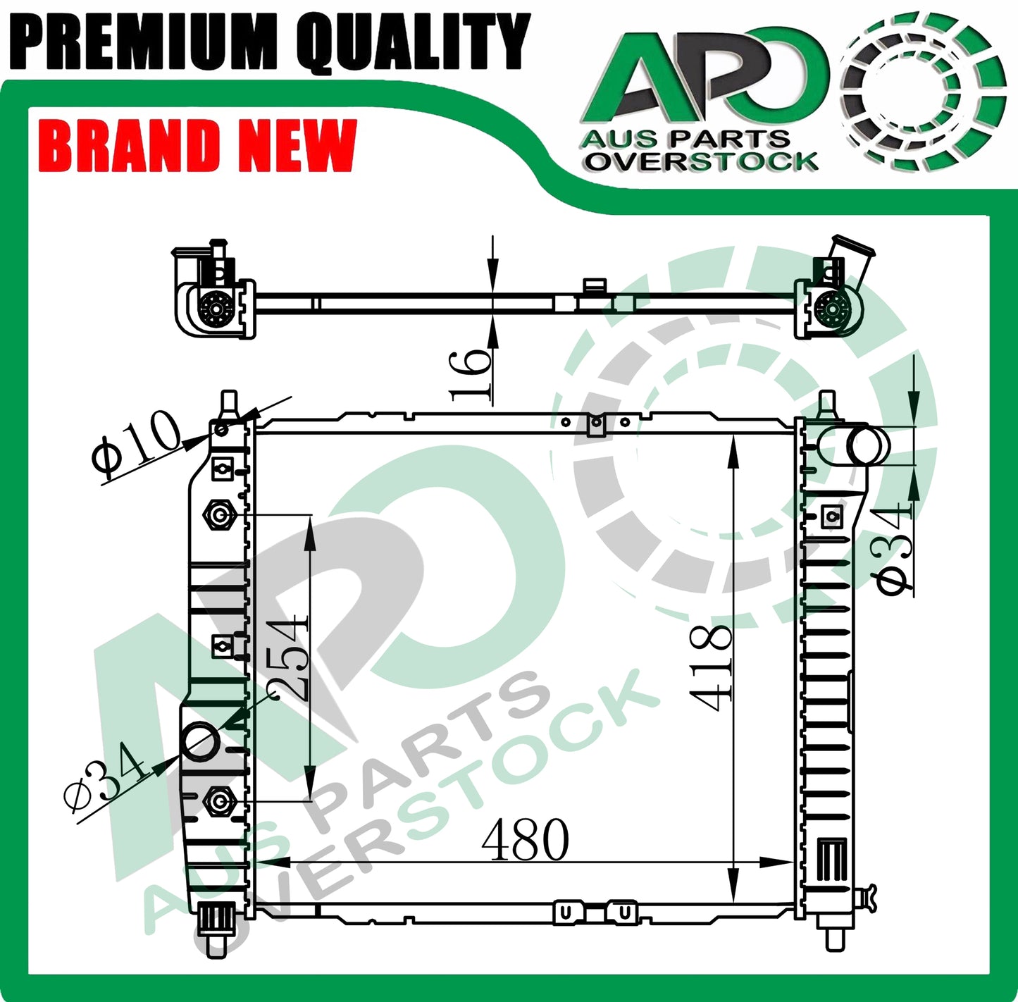 Radiator HOLDEN Barina TK SERIES I 2005-2008 480mm Auto Manual