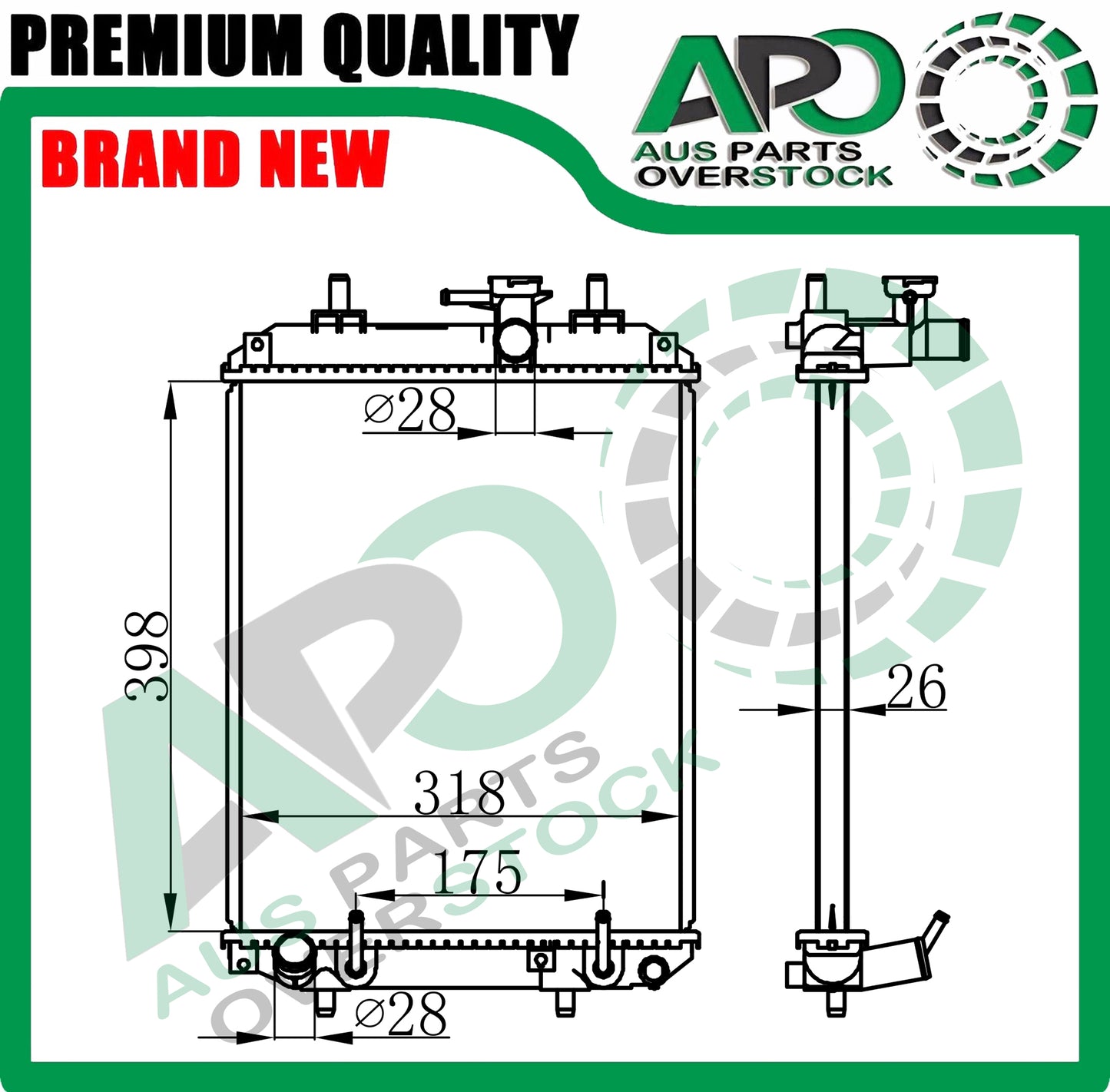 Radiator DAIHATSU SIRION M301RS 1.0L 1.3L 1.5L Petrol Auto Manual 2004-