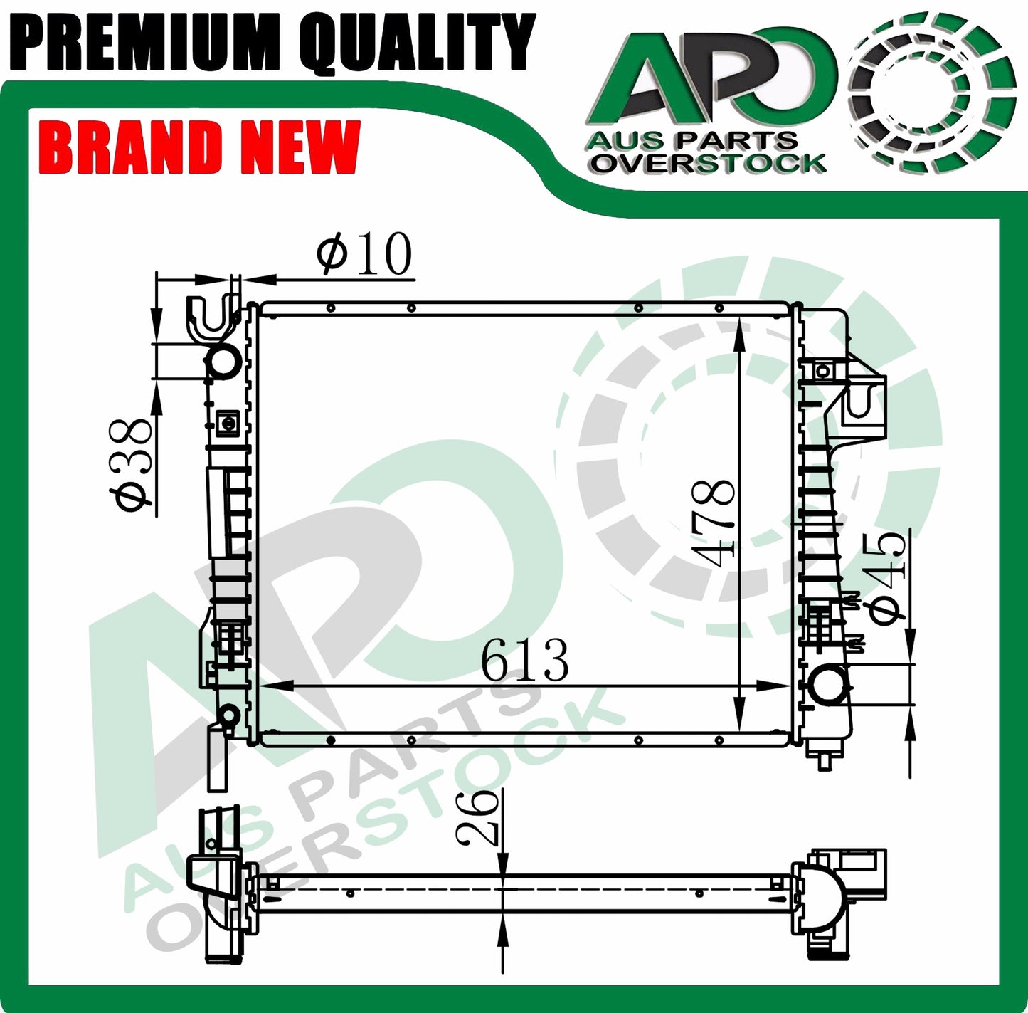 Radiator DODGE RAM 1500 2500 3500 3.7L V6 4.7L 5.7L 5.9L V8 2003-2008