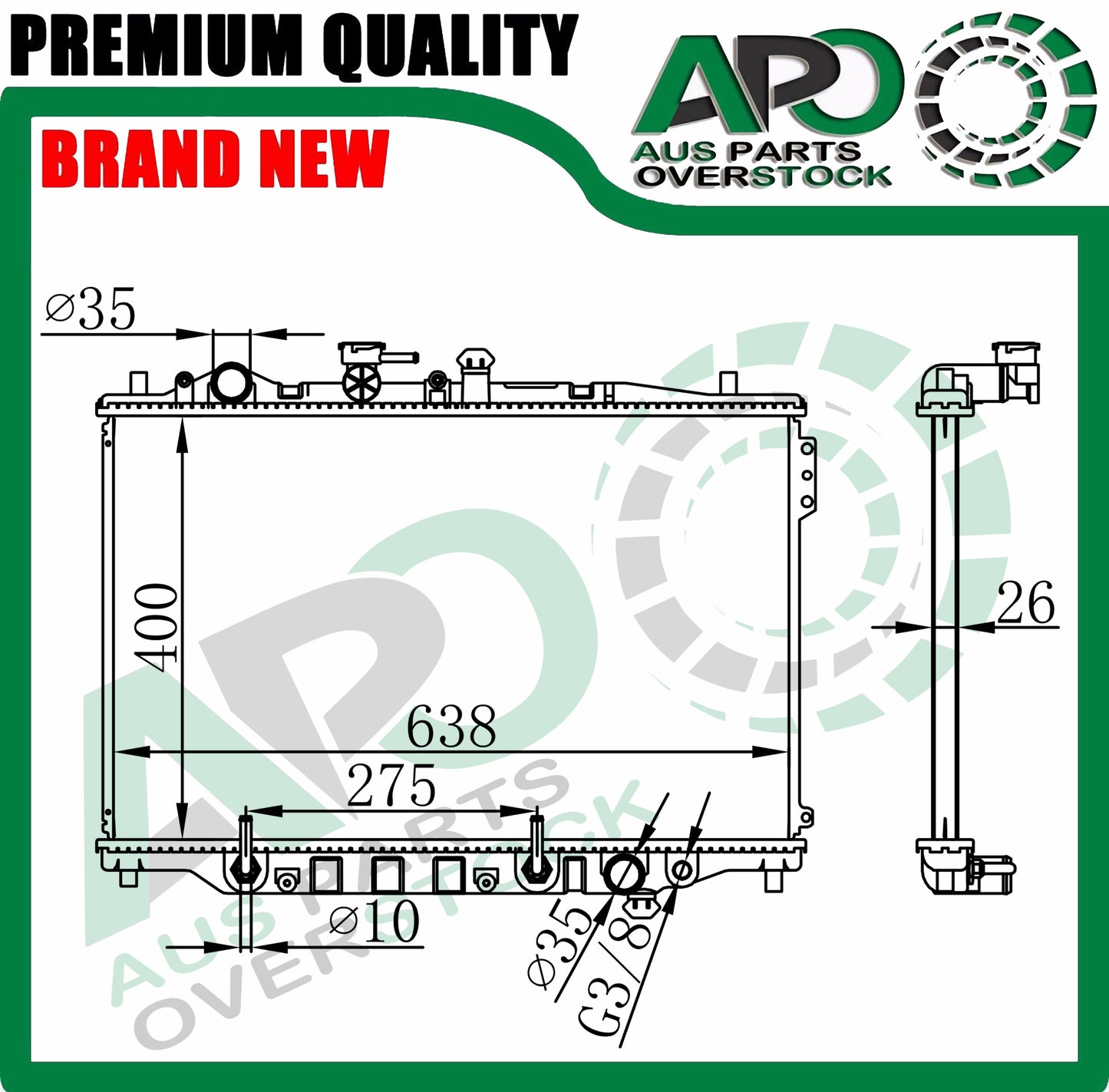 Radiator FOR MAZDA 626 GD & MX6 10/87-12/91 Wagon 6/88-2/95 Auto Manual