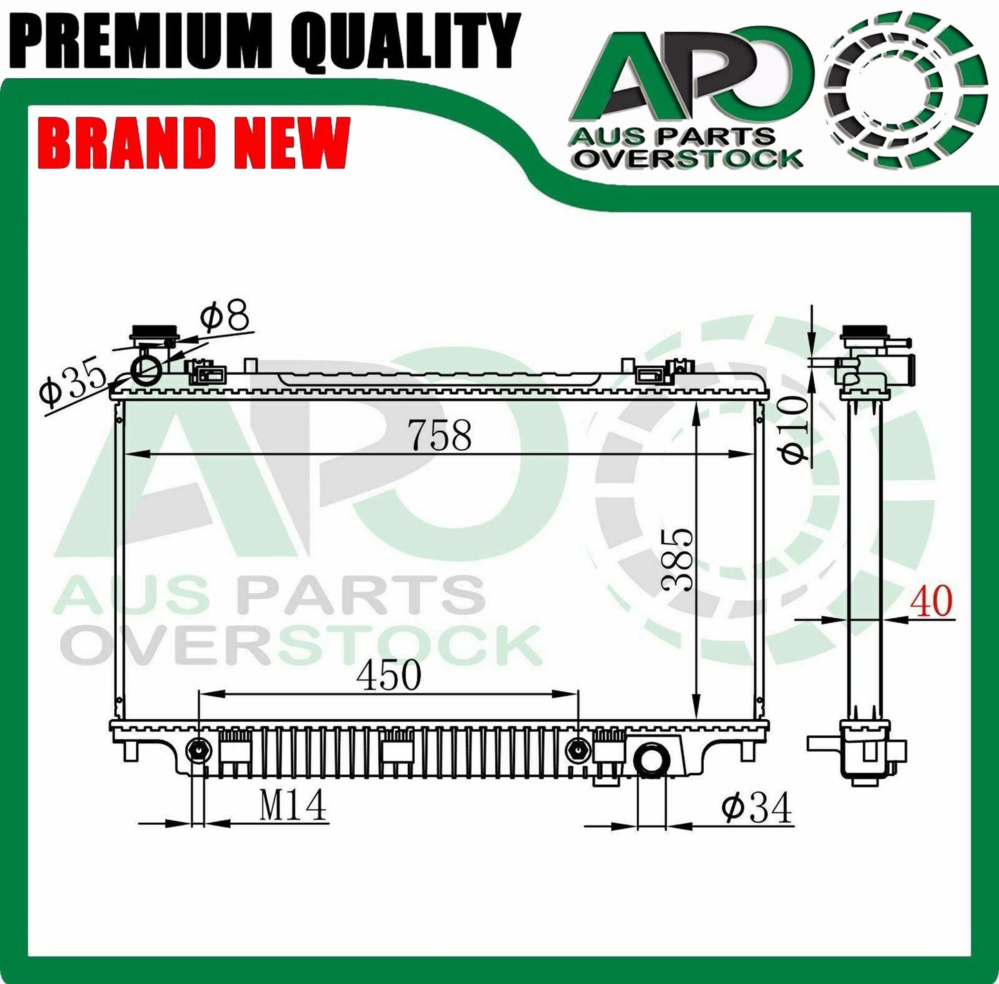 Radiator HOLDEN COMMODORE VE Series 1 V8 6.0L 8/06-09 STATESMAN WM 06-09