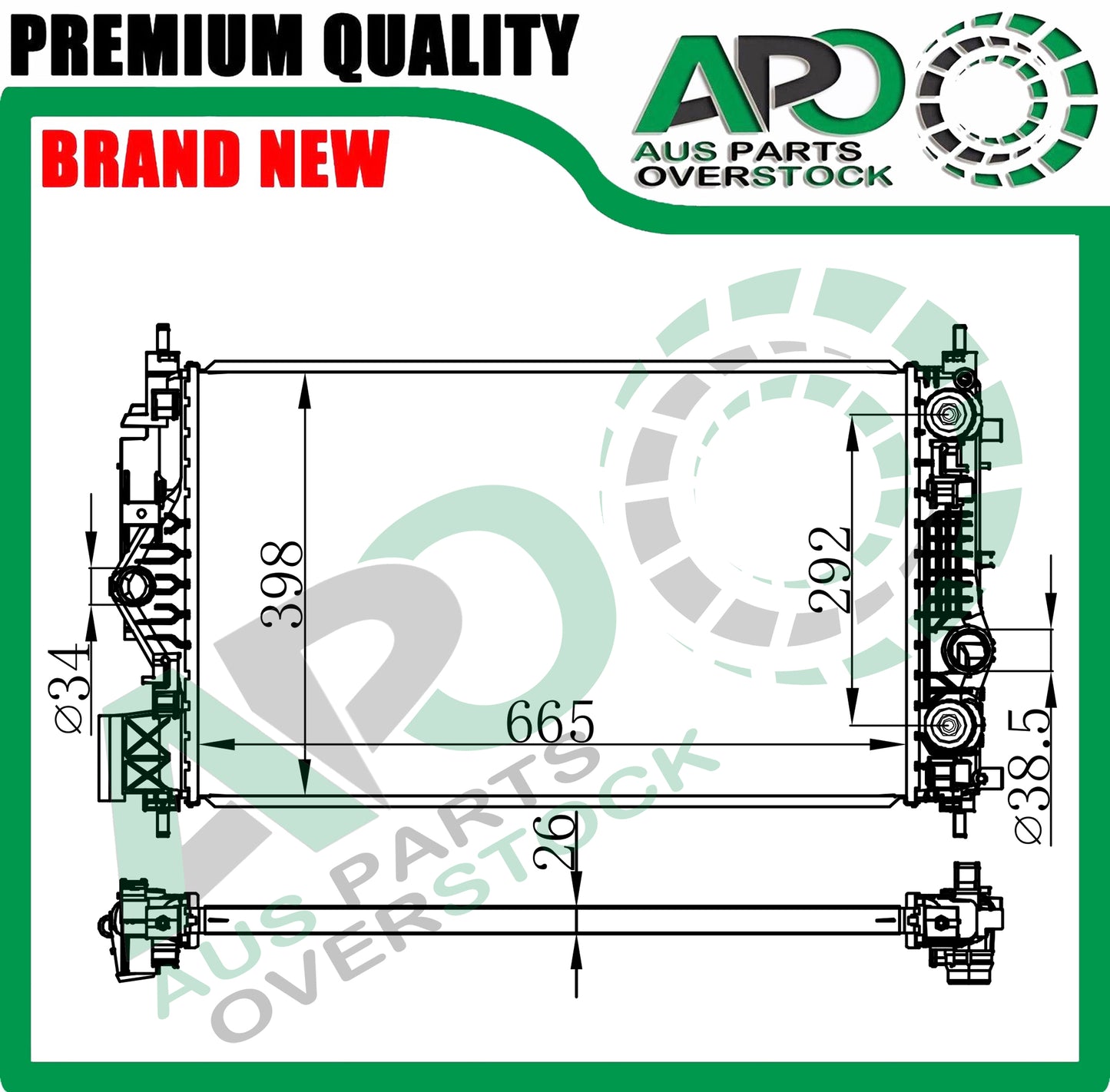 Radiator For HOLDEN CASCADA CJ 1.6L Turbo Petrol Auto Manual 2014-2017