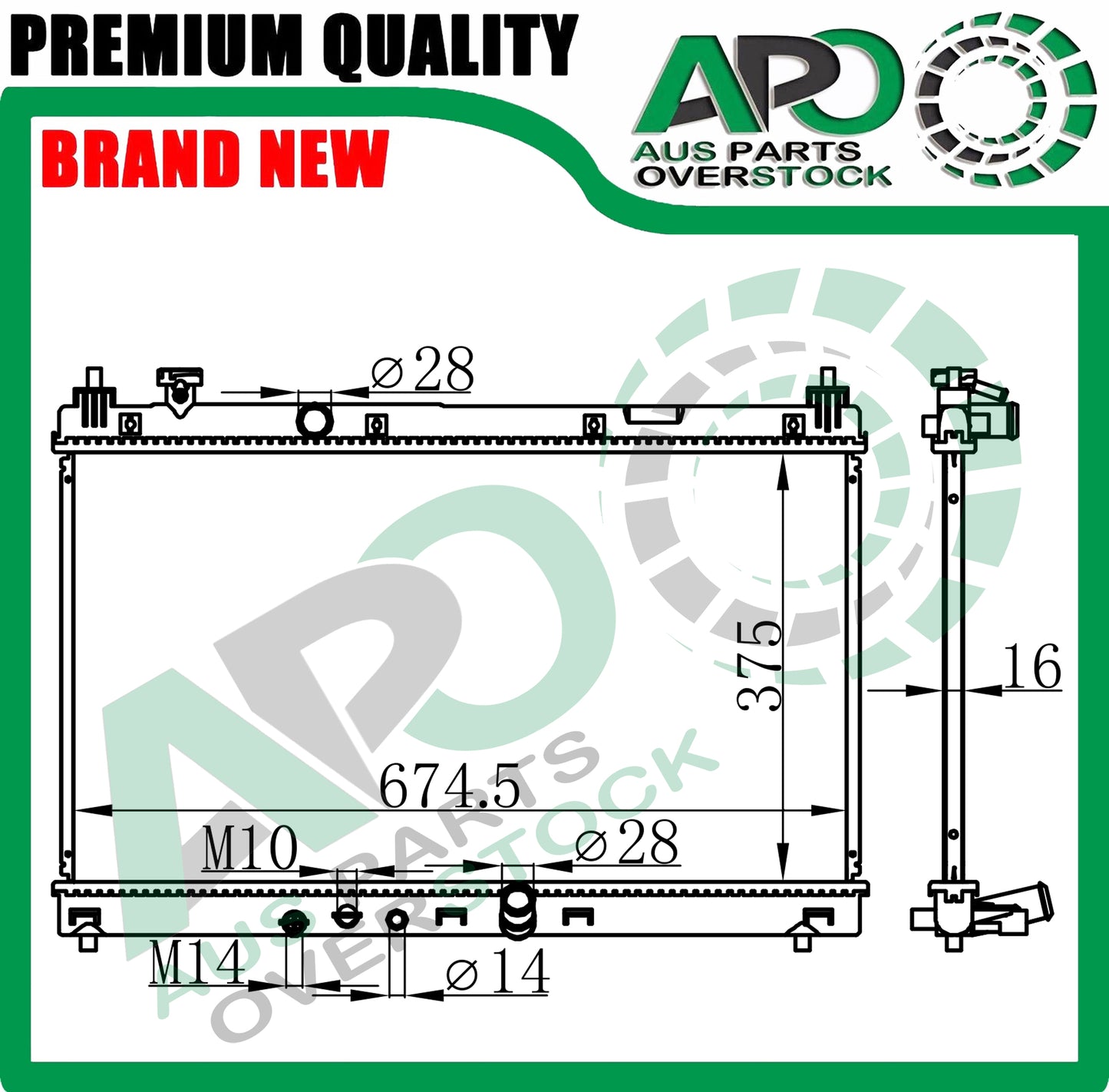 Radiator For HONDA CITY GM 4 / 5 / 6 / 9 1.5L 4Cyl Petrol 2014-2020