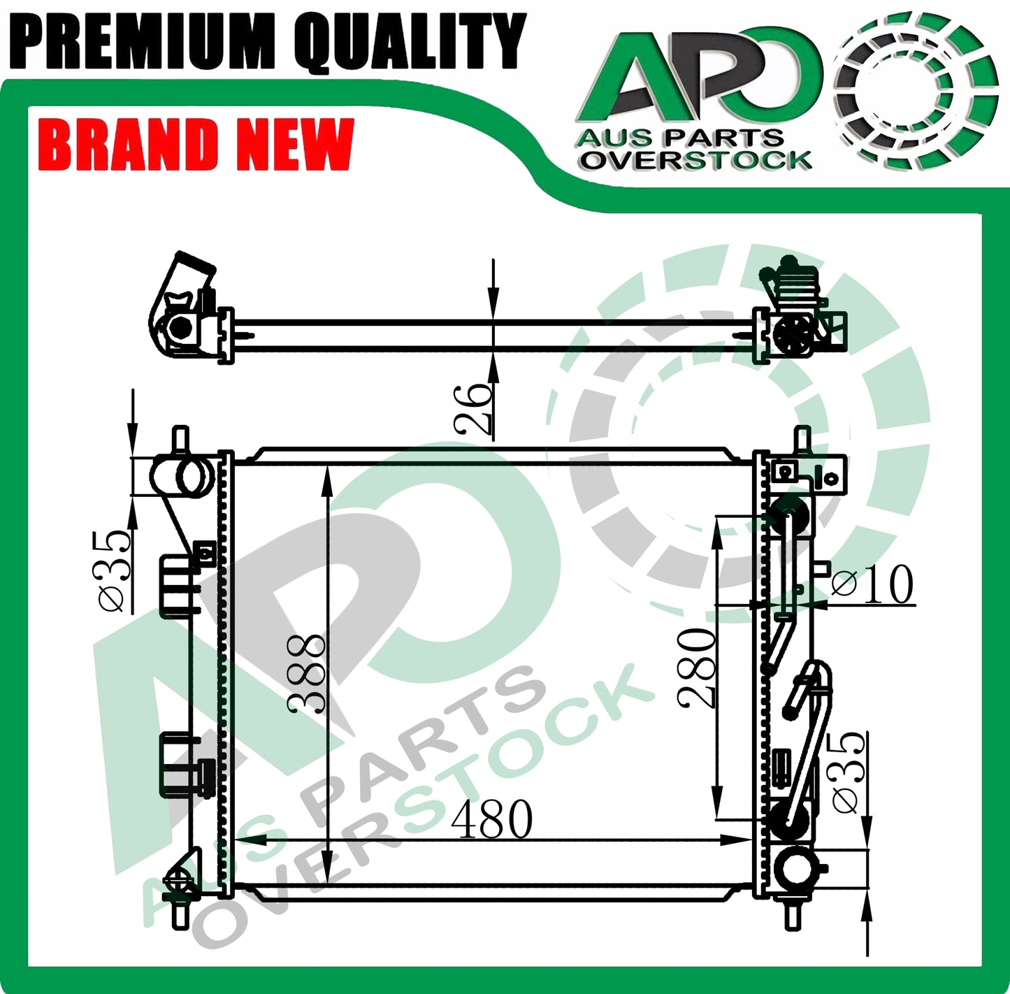 Radiator For HYUNDAI i30 GD 1.6L Turbo Diesel Auto Manual 2/2012-3/2017