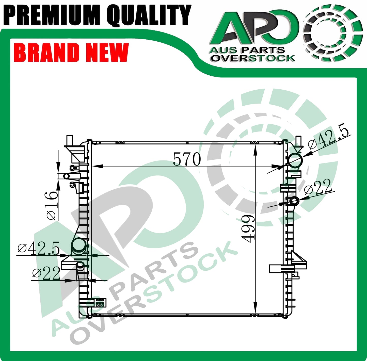 Radiator JAGUAR XJ XJR X351 2.0T 3.0L 5.0L Petrol 2010-2019