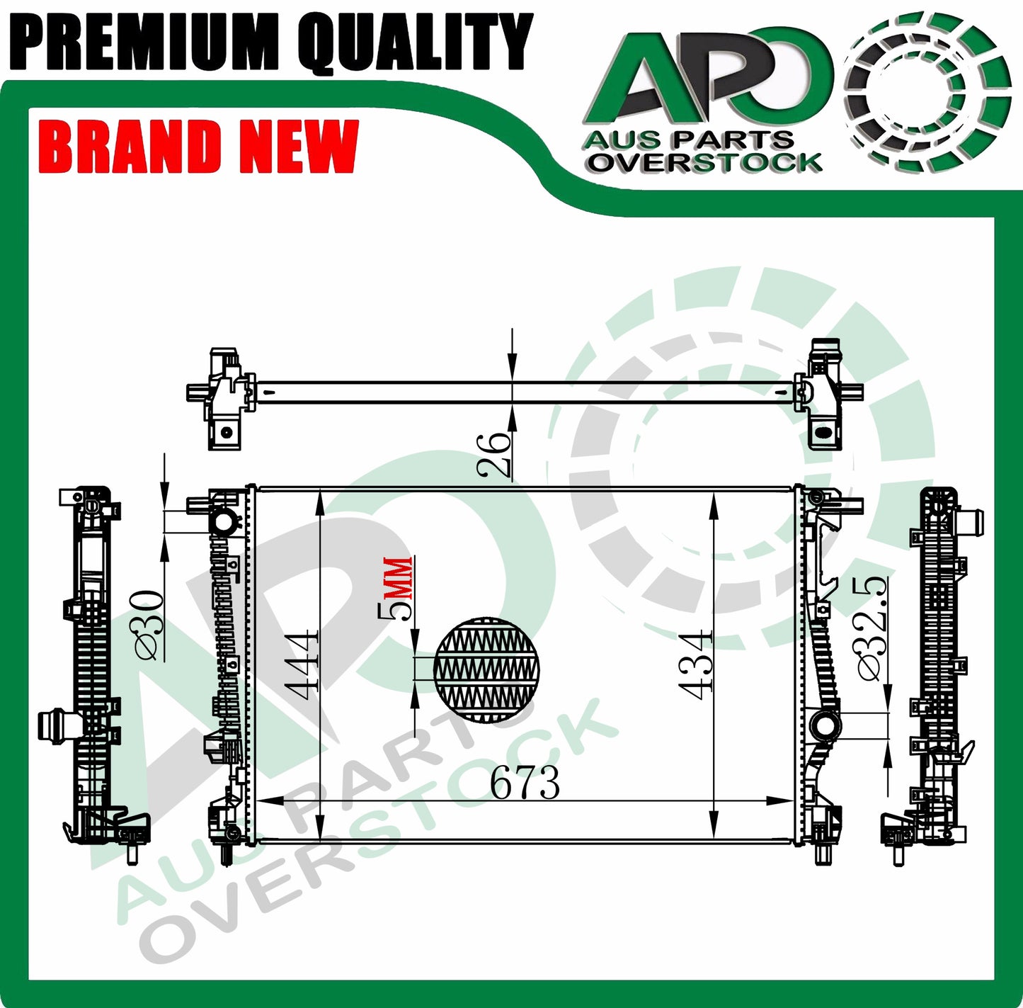 Radiator For JEEP CHEROKEE KL 2.4L Petrol Auto Manual 06/2013-On