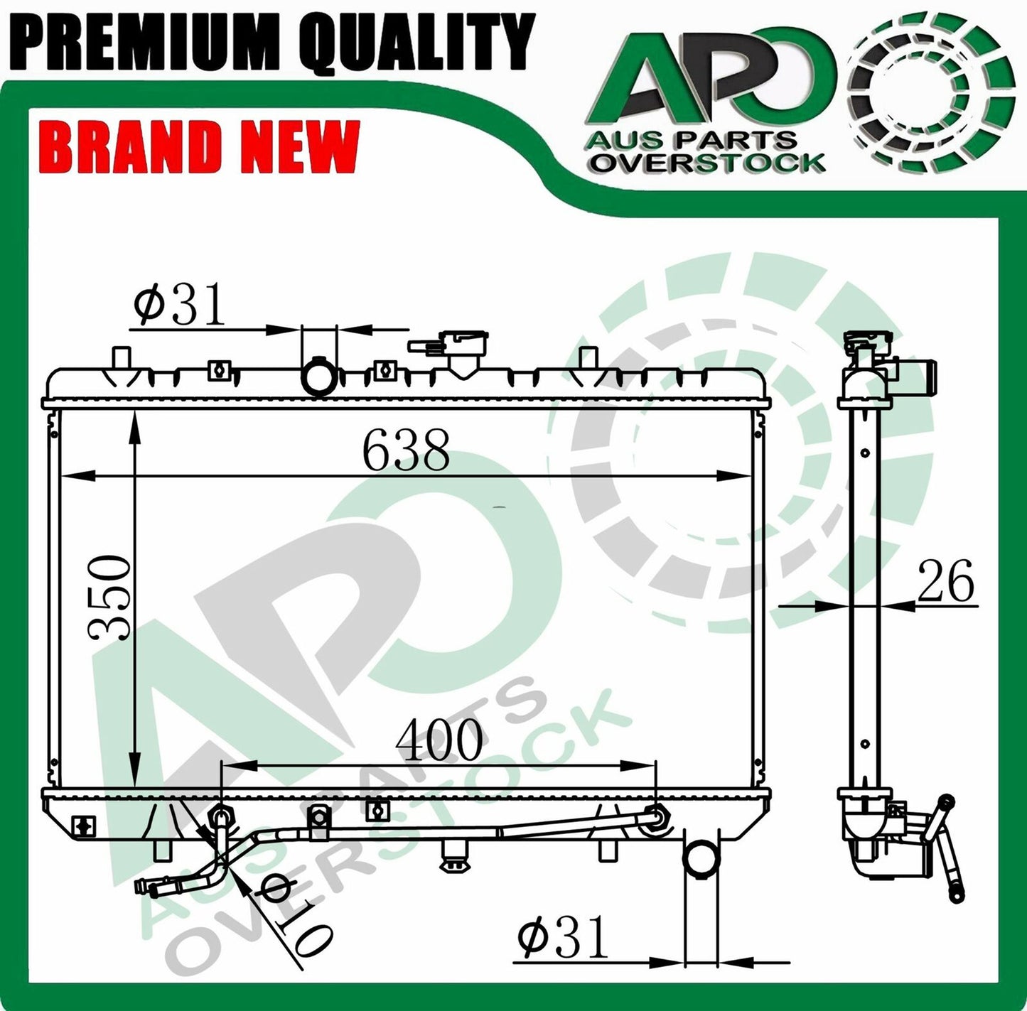 Radiator For KIA Rio 9/2002-4/2005 Auto Manual