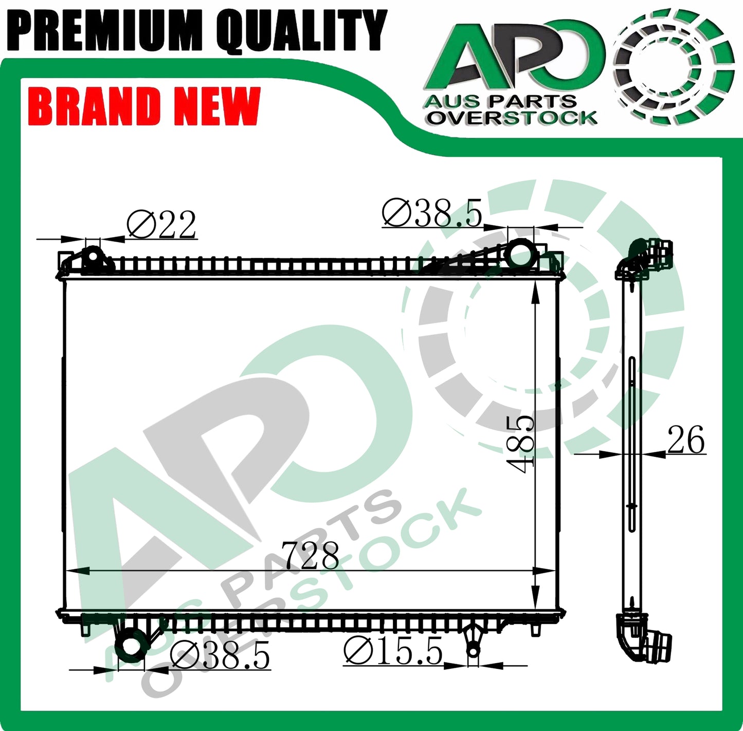 Radiator LAND ROVER RANGE ROVER Velar L560 3.0L 5.0L Petrol / 3.0 Diesel 2017-On