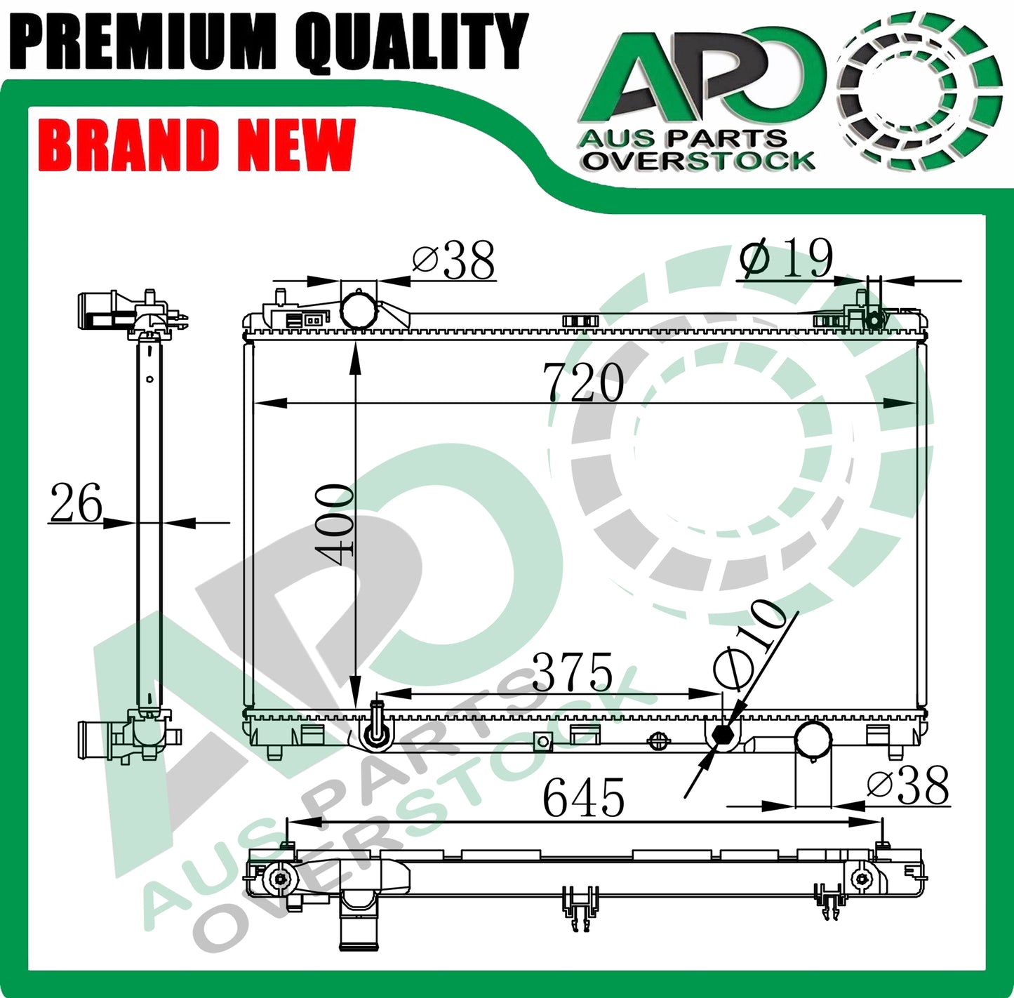 Radiator For LEXUS IS300h AVE30R 2.5L Hybrid Petrol 4/2013-On