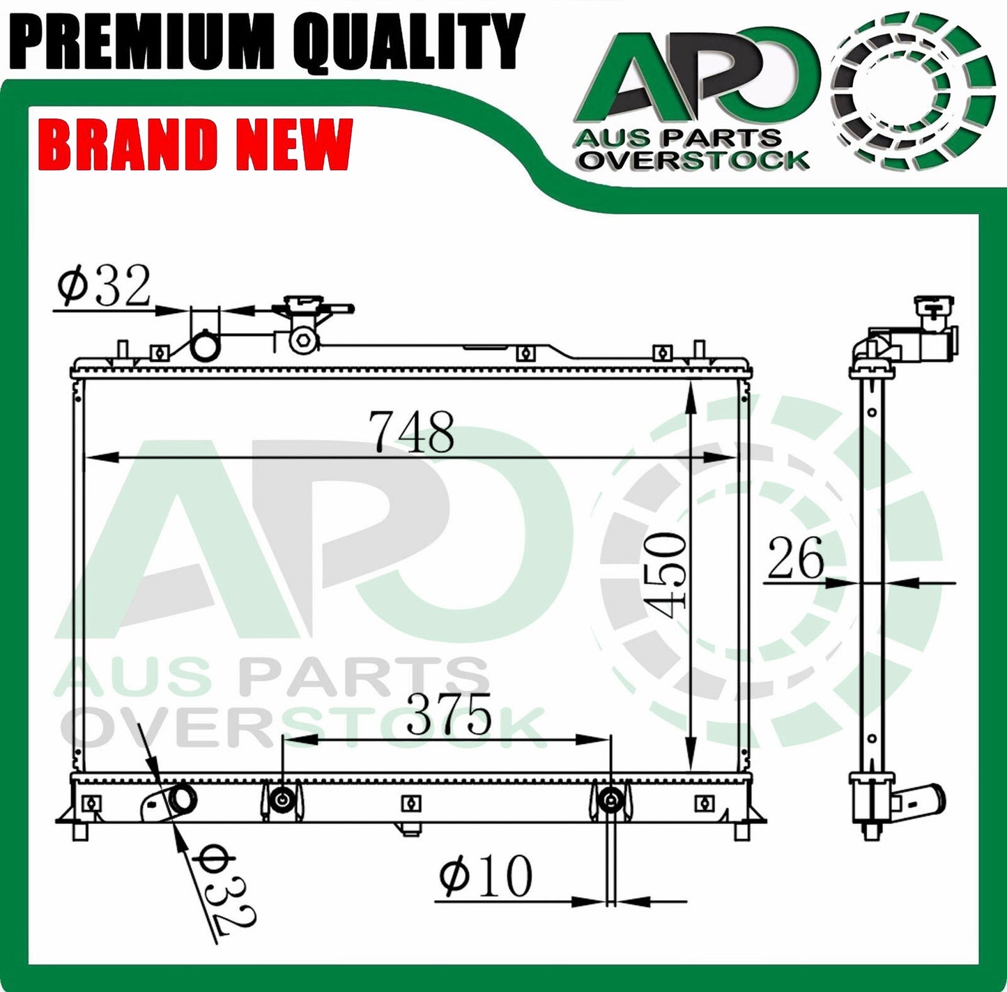 Radiator For MAZDA CX-7 WAGON ER 11/2006-ON AUTO MANUAL With Free Cap