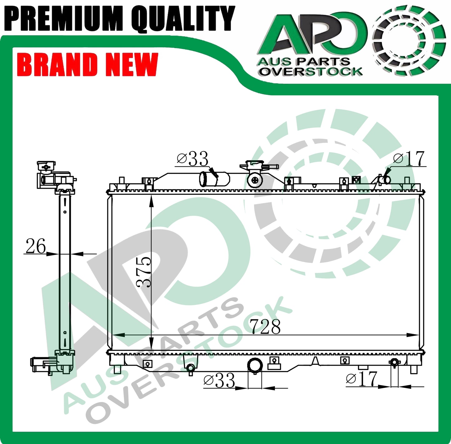 Radiator For MAZDA CX-3 DK 1.5L 1.8L Turbo Diesel Auto Manual 05/2015-On