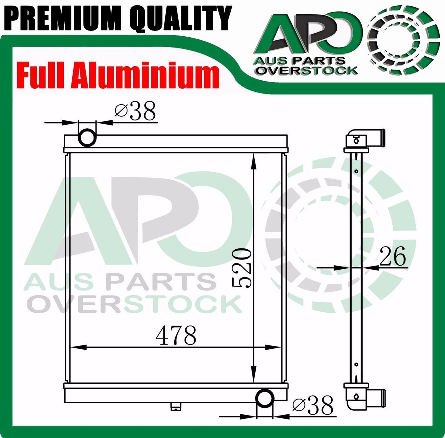 Full Aluminium Radiator For Ford Trader // Mazda T4000 T4600 WG 1995-2000