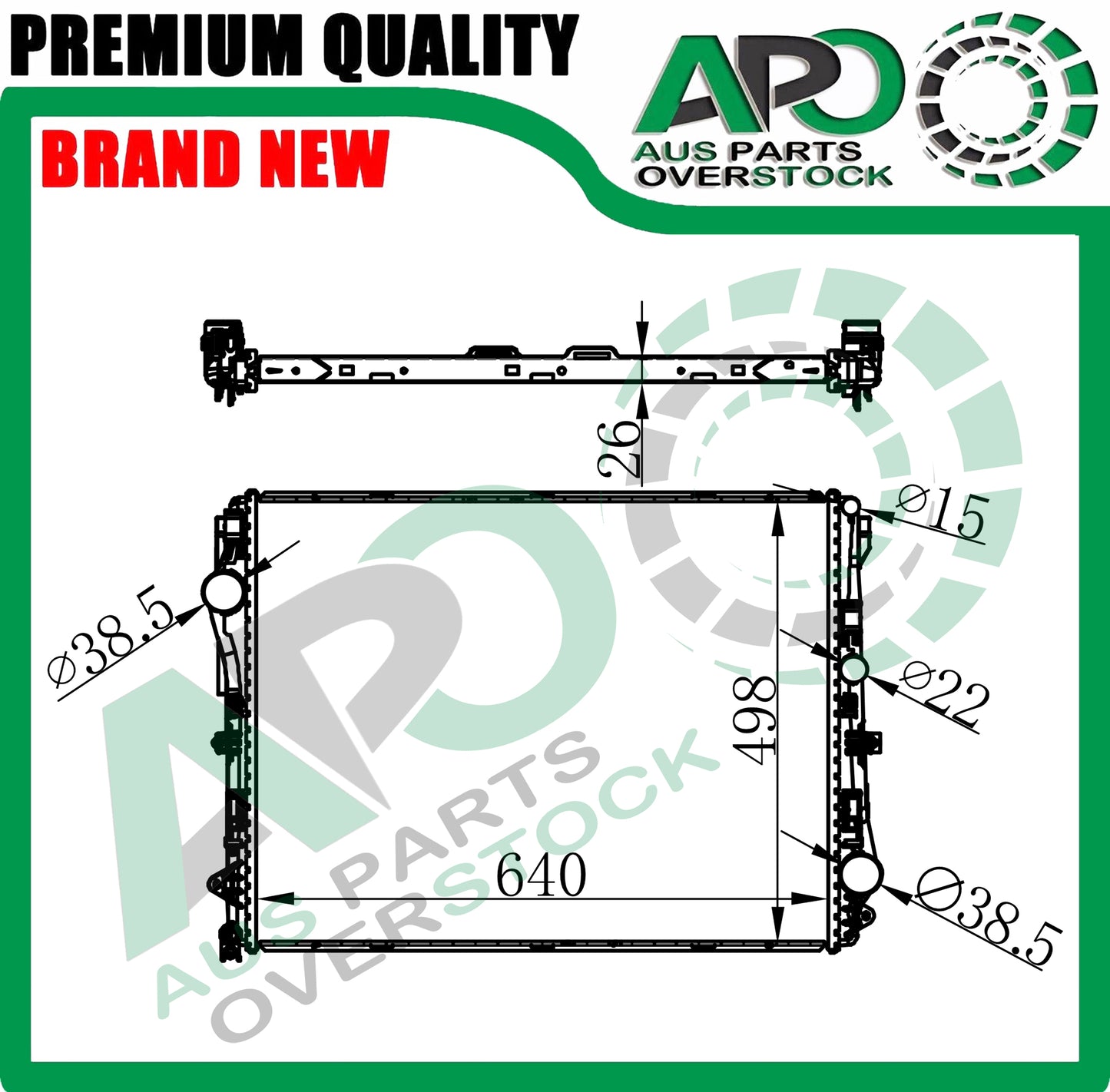 Radiator For MERCEDES W447 EQV300 Electric Auto 150Kw 6/2020-On