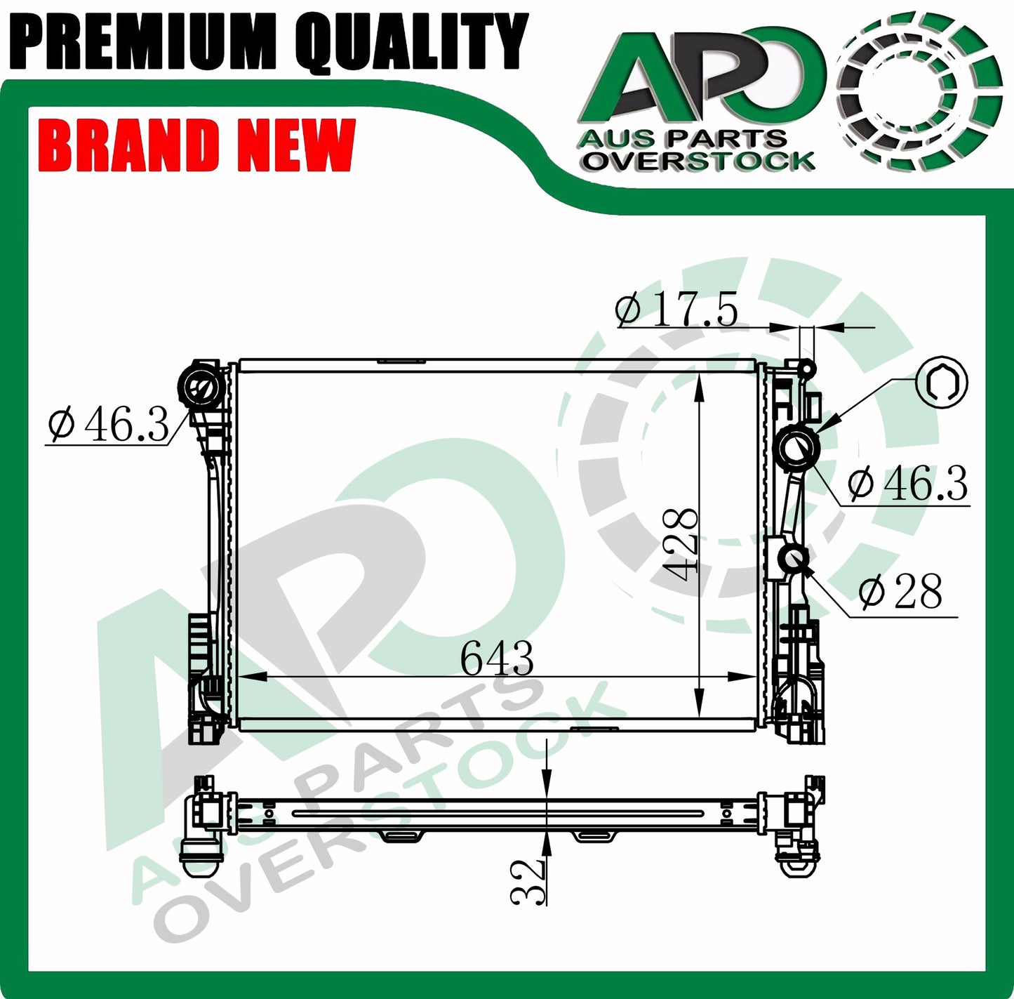 Radiator MERCEDES SLK CLASS R172 SLC CLASS W172 SLC250d SLK200 SLK350 1/2011-