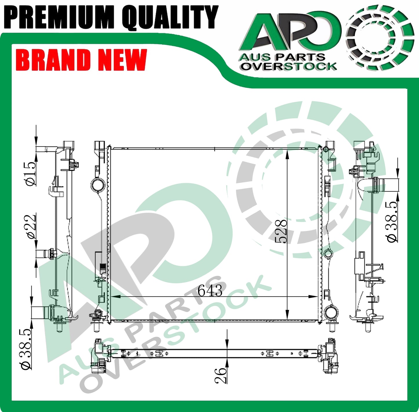Radiator MERCEDES GLE CLASS W167 C167 3.0L Diesel 10/2018-On