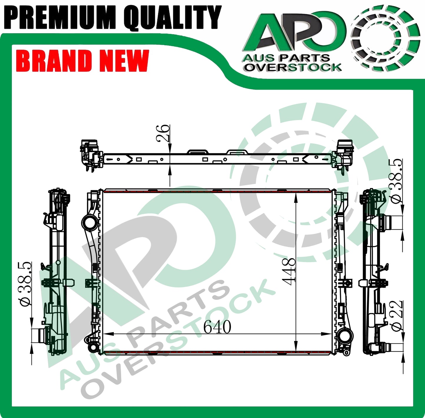 Radiator MERCEDES C-CLASS A205 C205 W205 S205 Hybrid Petrol 2018-On