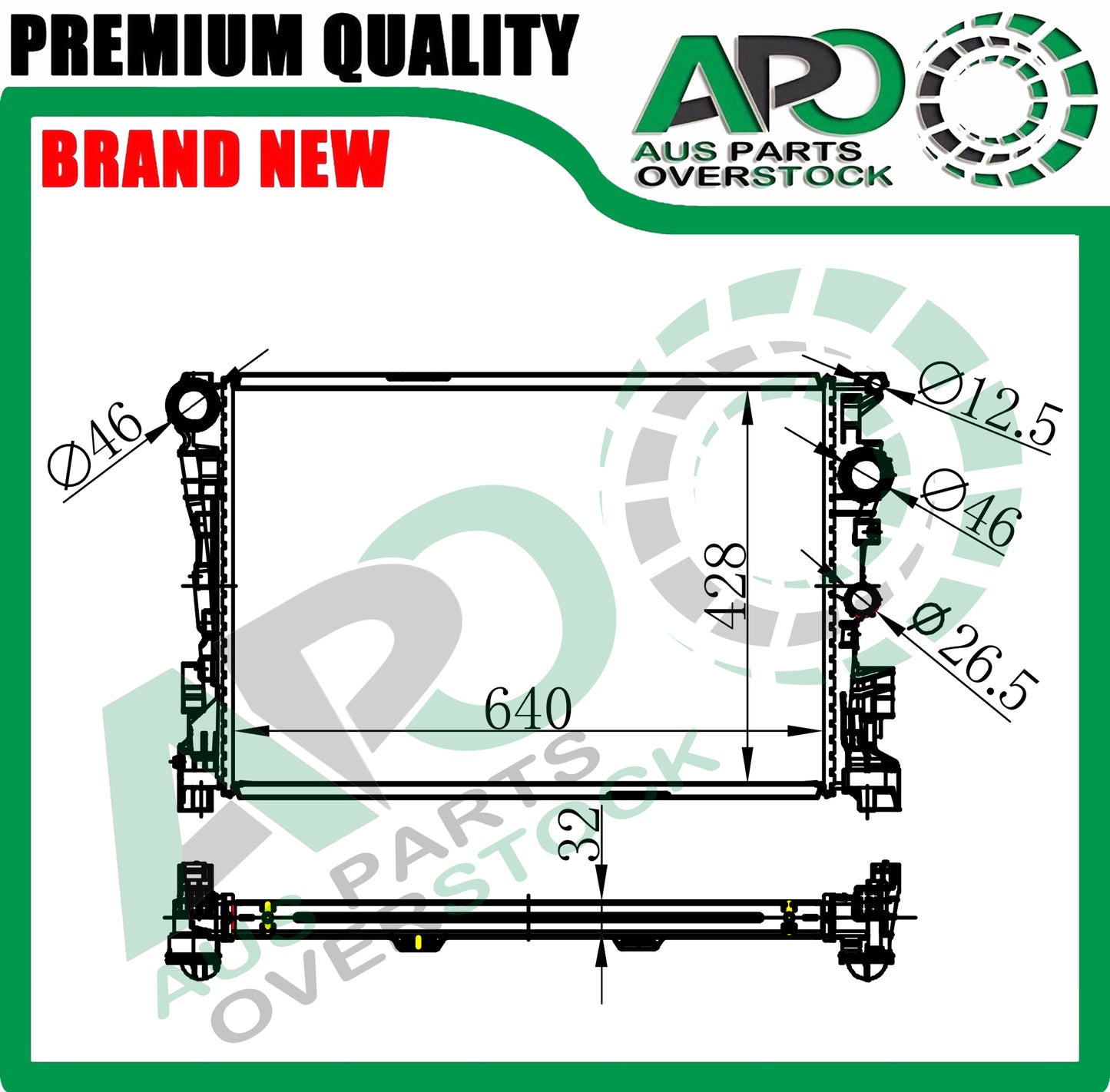 Radiator MERCEDES SLK-CLASS R172 SLK55 AMG 5.5L 1/2012-On