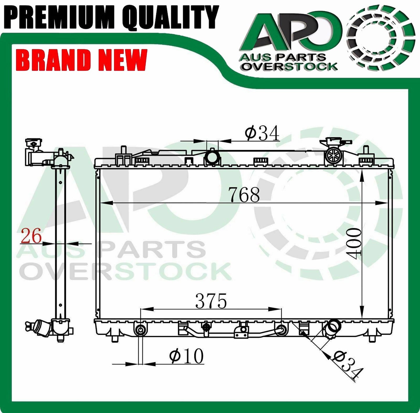 Radiator FOR TOYOTA AURION GSV40 3.5L V6 Auto Manual 7/2006-ON