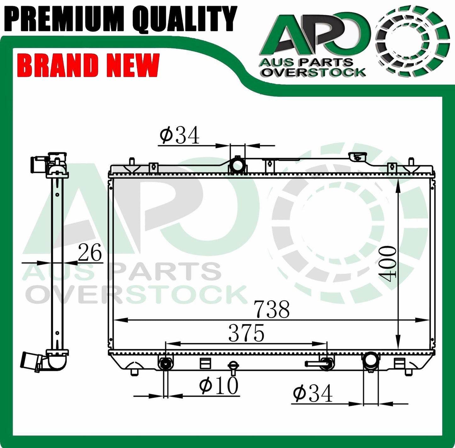 Radiator For TOYOTA Camry ACV36 ACV36R 2.4L 4Cy 8/2002-6/2006