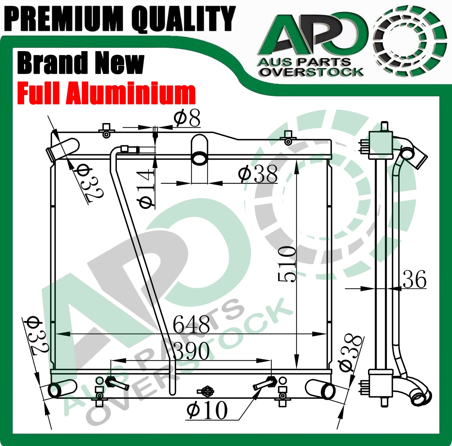 Radiator For TOYOTA Hiace Commuter Turbo Diesel KDH 2005-14 Auto Manual
