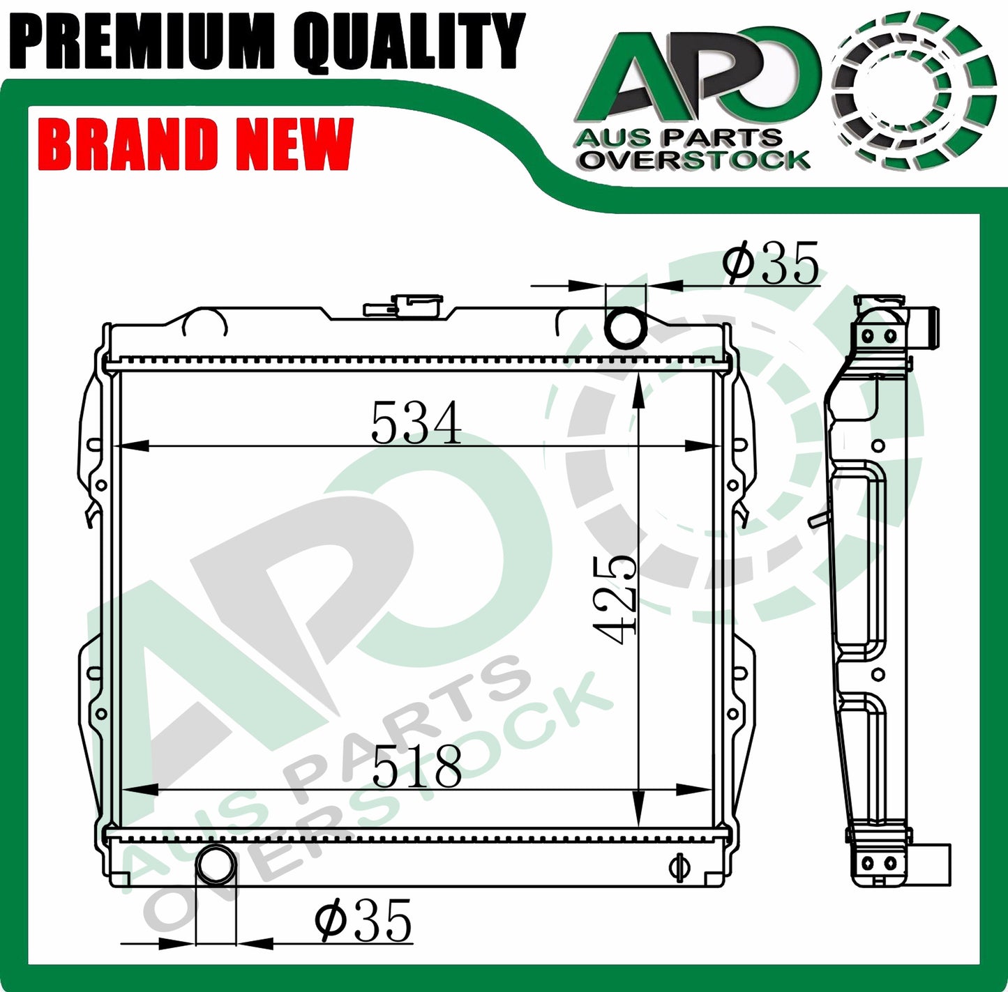 Radiator For Toyota Hilux RN85 YN85 4Cyl Petrol Manual 1983-1997 425mm