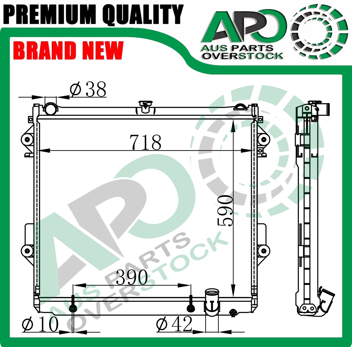 3Row Full Aluminium Radiator For LEXUS LX570 URJ201R 5.7L 8Cyl Petrol 11/2007-On