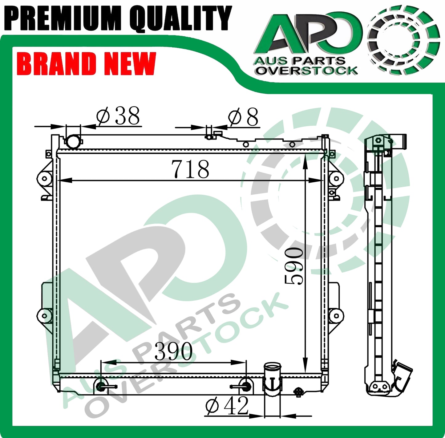 Radiator For TOYOTA Landcruiser VDJ200R 200 Series 4.5TD V8 Diesel 07-On