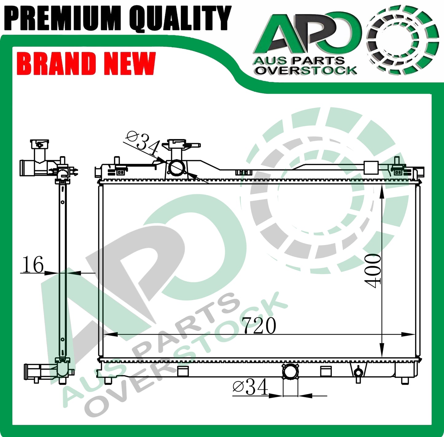 Radiator For TOYOTA ESQUIRE ZWR80 1.8 2.0L Petrol Auto Manual 01/2014-On