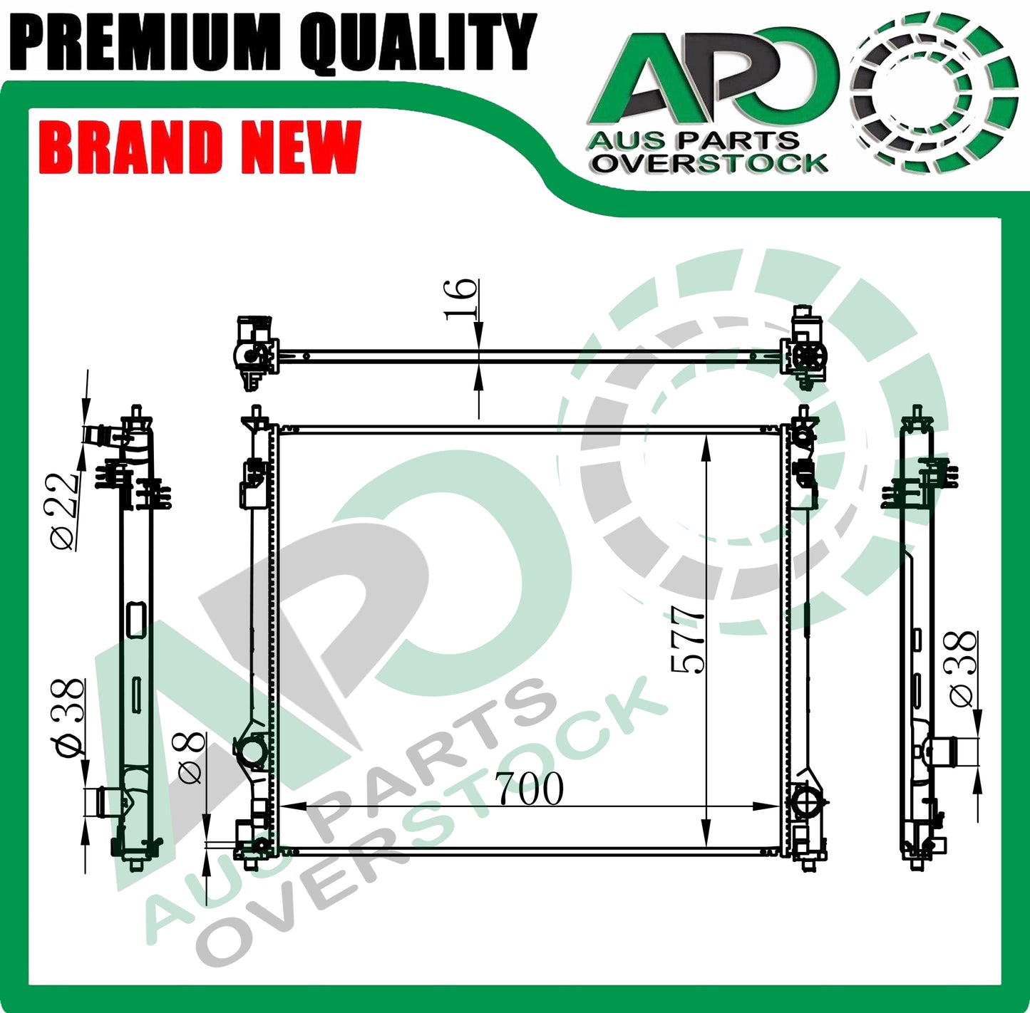 Radiator For TOYOTA KLUGER GSU70R GSU75R 3.5L V6 Petrol 2020-On
