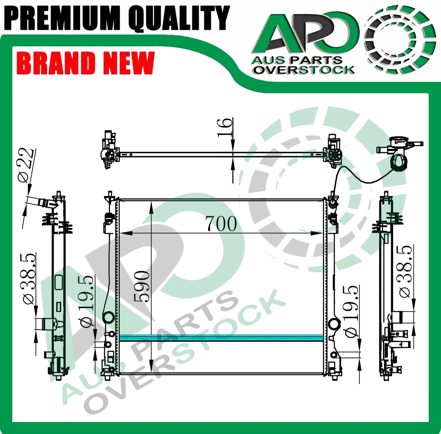 Radiator For TOYOTA KLUGER AXUH78R 2.5L Hybrid Petrol 2020-On