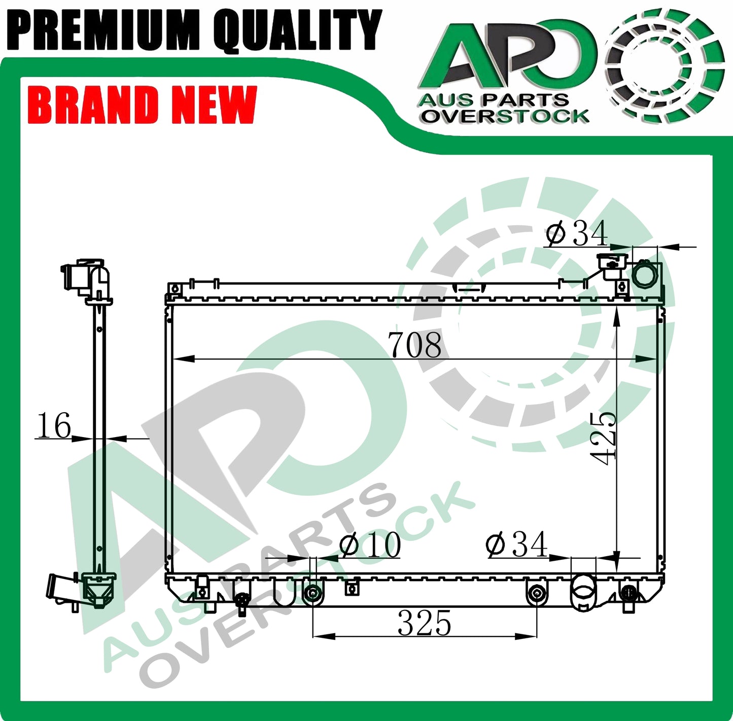 Radiator For TOYOTA CROWN MAJESTA JZS171 JZS175 2.5L 3.0L 9/1999-2007