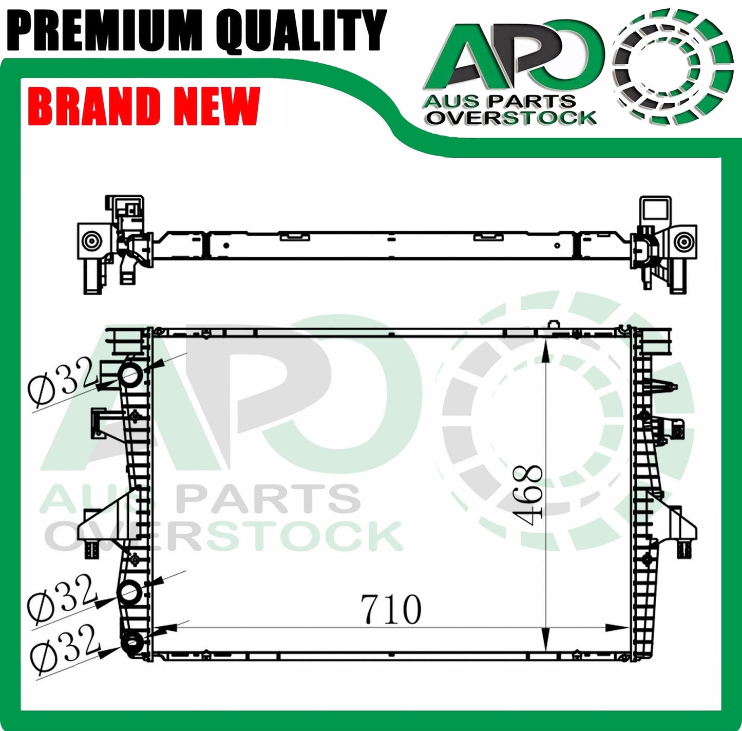 Radiator For VOLKSWAGEN MULTIVAN T5 7H 7E 1.9TD Diesel/ 2.0 3.2L V6 Petrol 05-On