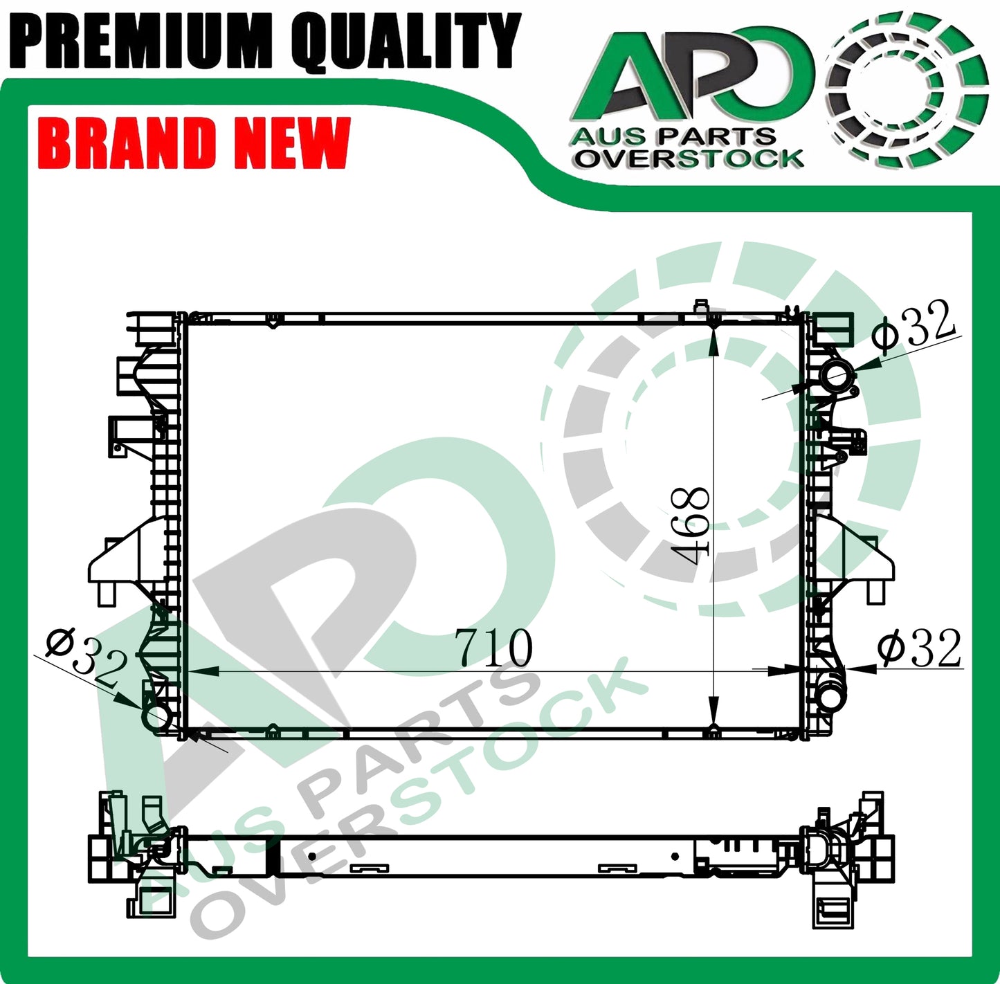 Radiator For VOLKSWAGEN MULTIVAN / Transporter T5 7H 7E 2.5TD Turbo Diesel 03-On