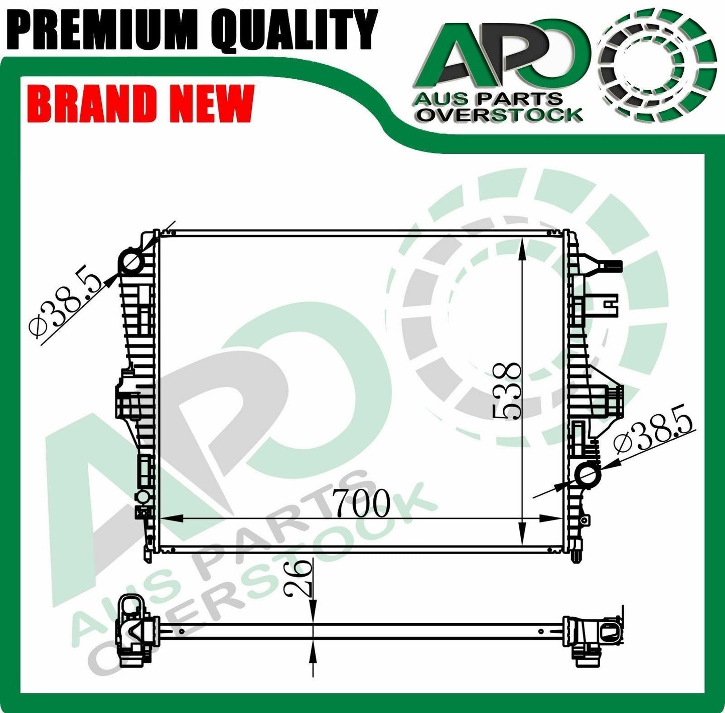 Radiator VOLKSWAGEN TOUAREG 3.0TSI 3.6FSI Petrol / 3.0TDi Diesel 2010-On