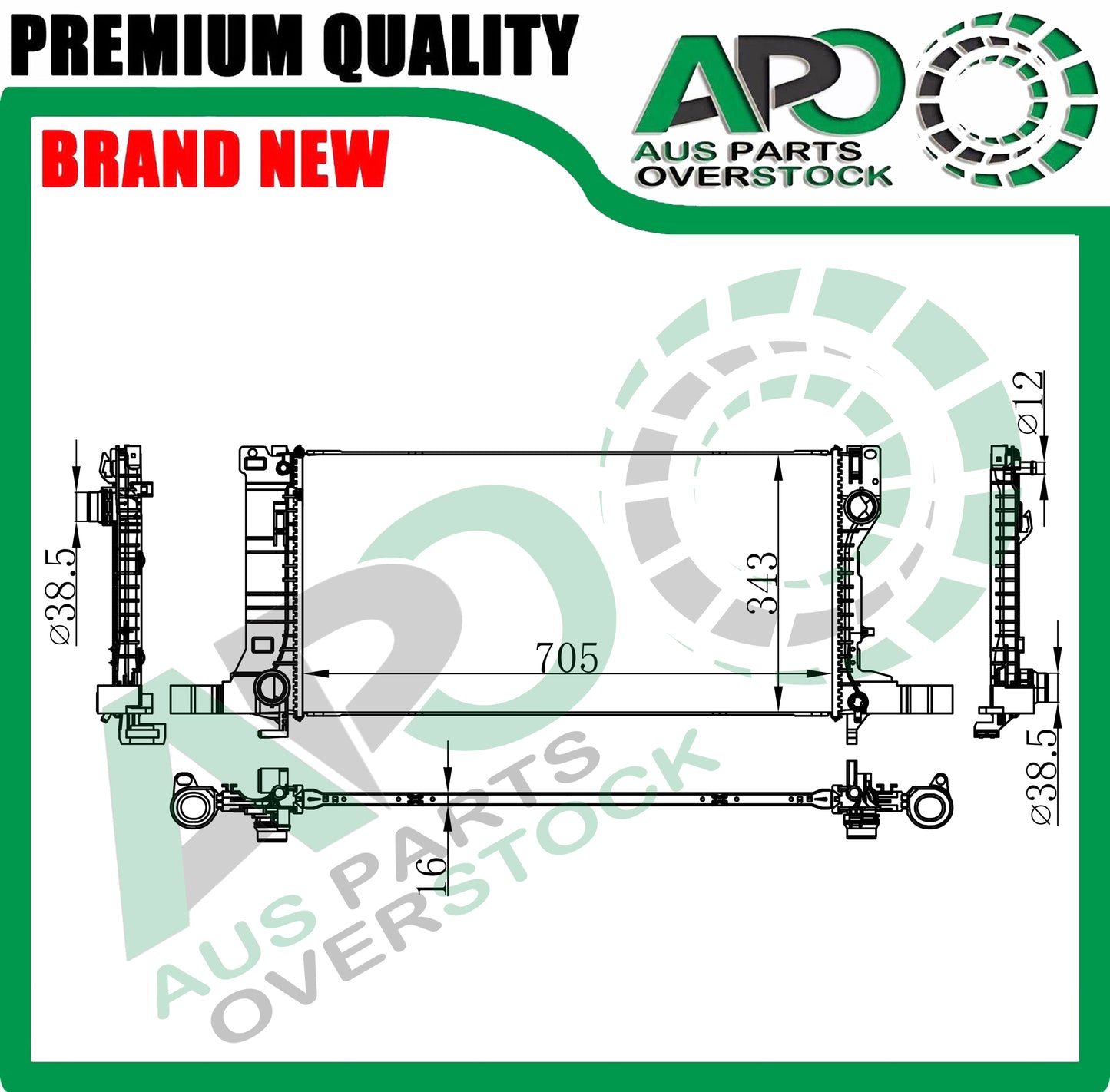 Radiator For Volvo XC40 1.5T Hybrid 2.0T Petrol 2.0T Diesel 11/2017-On