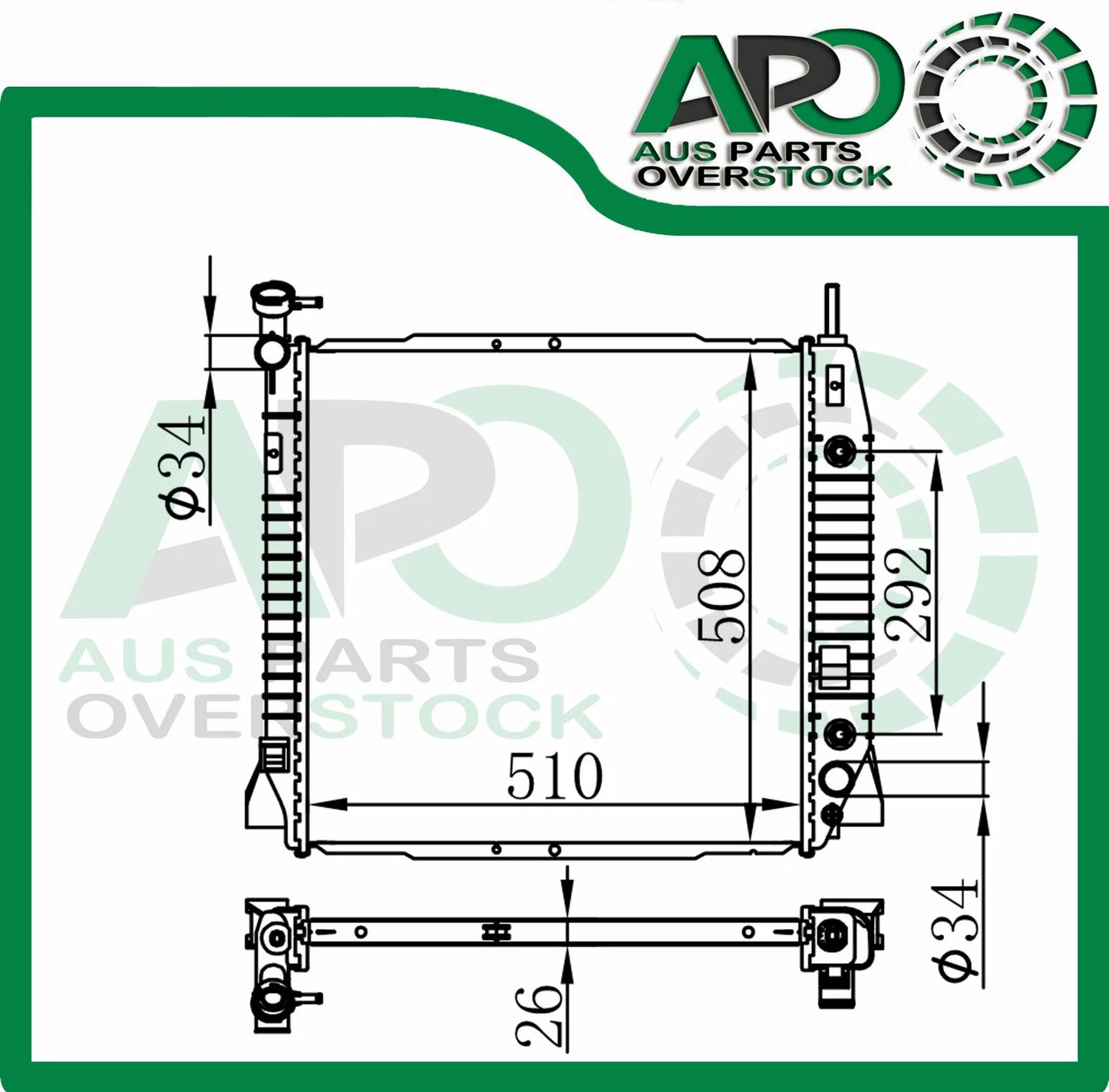 Radiator HOLDEN Rodeo RA UTE 02–On // Colorado RC 6/08-On 3.6L